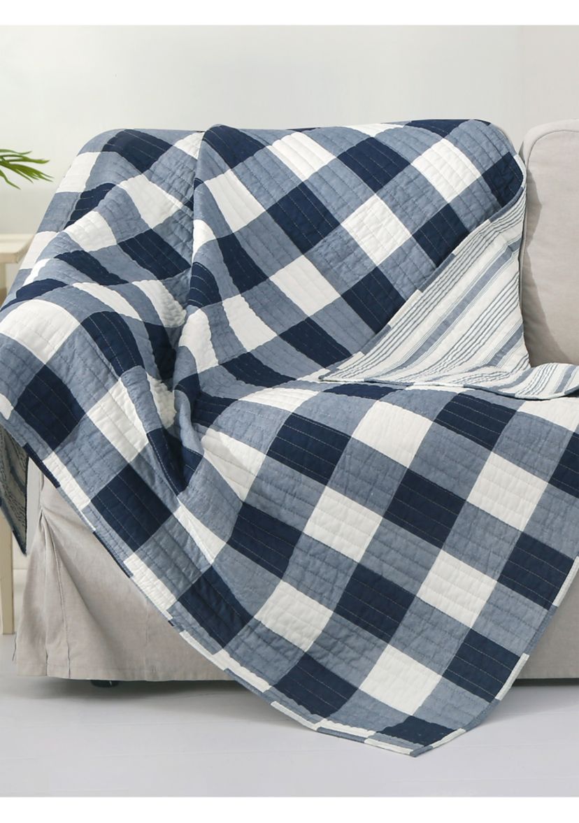 Camden Navy Quilted Throw