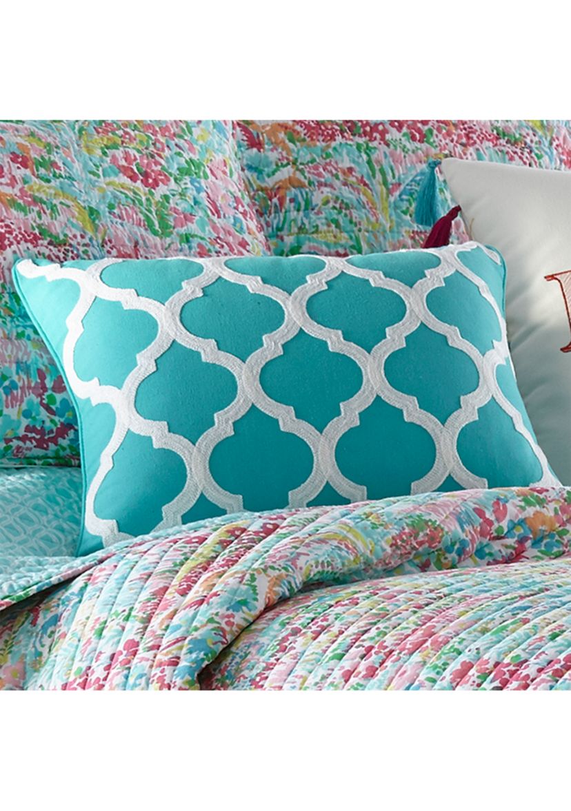 Karolynna Teal Lattice Pillow
