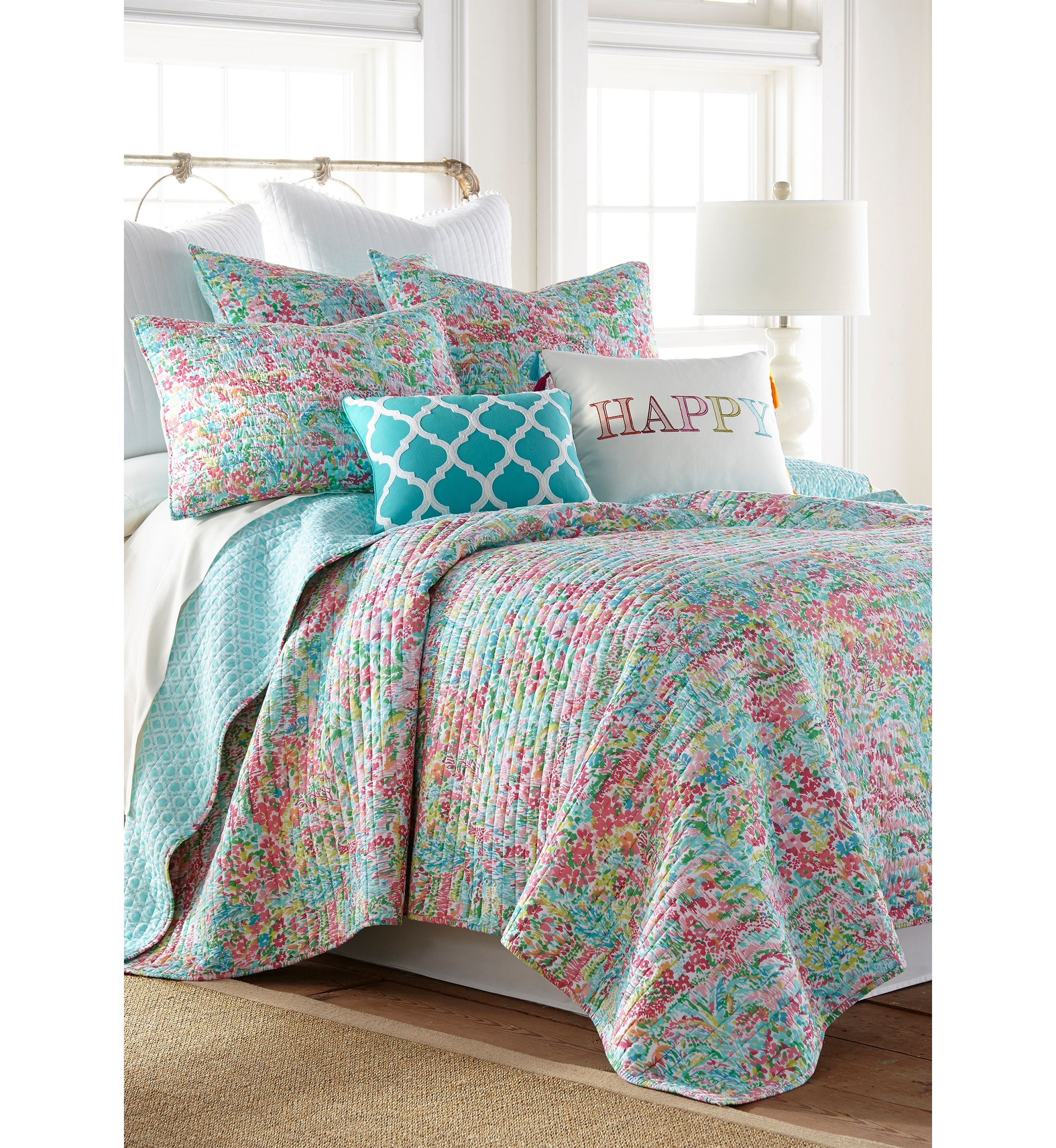 Karolynna Teal Lattice Pillow