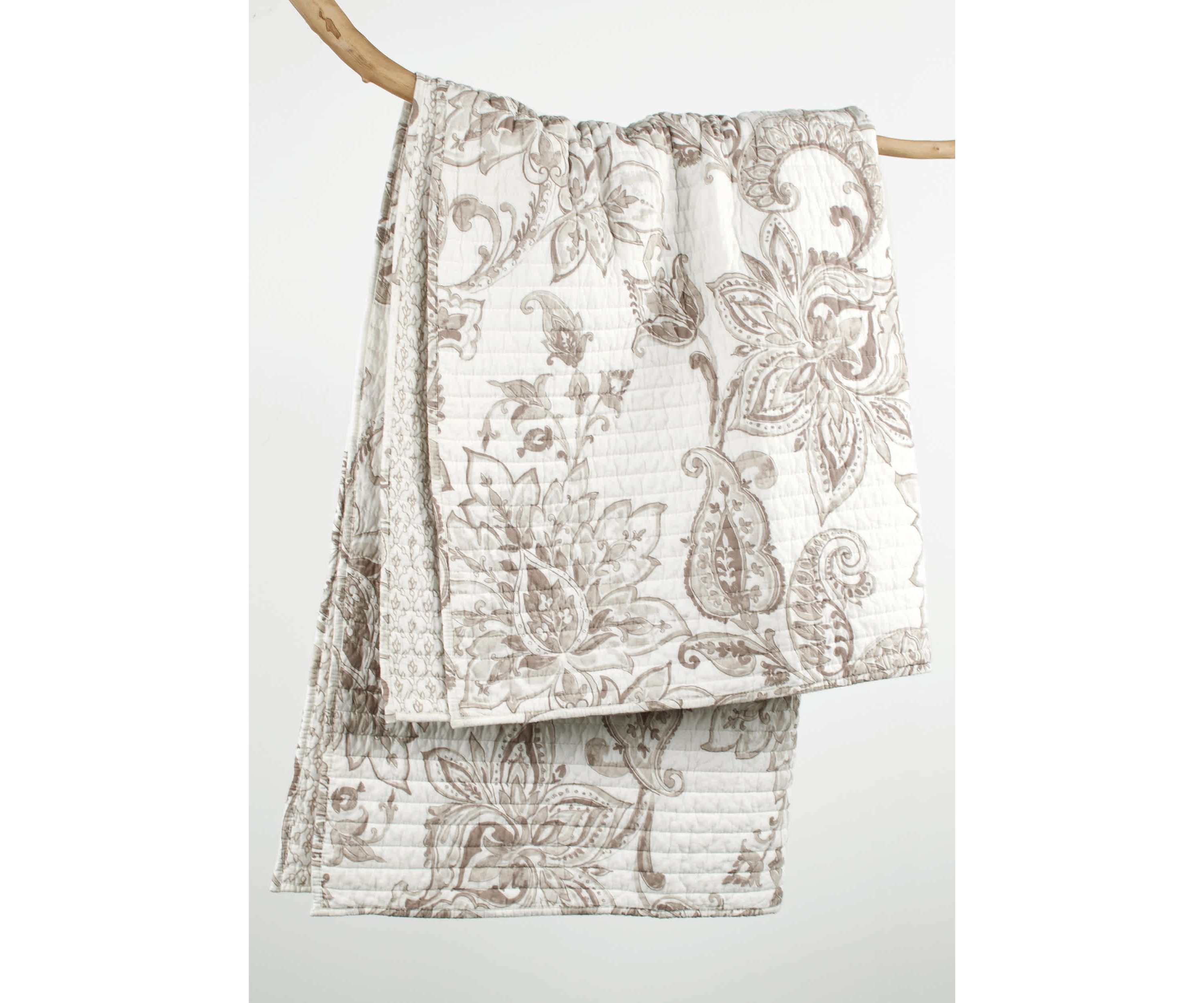 Bennett Taupe Quilted Throw