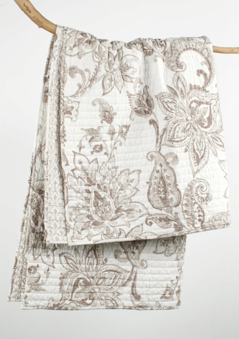 Bennett Taupe Quilted Throw