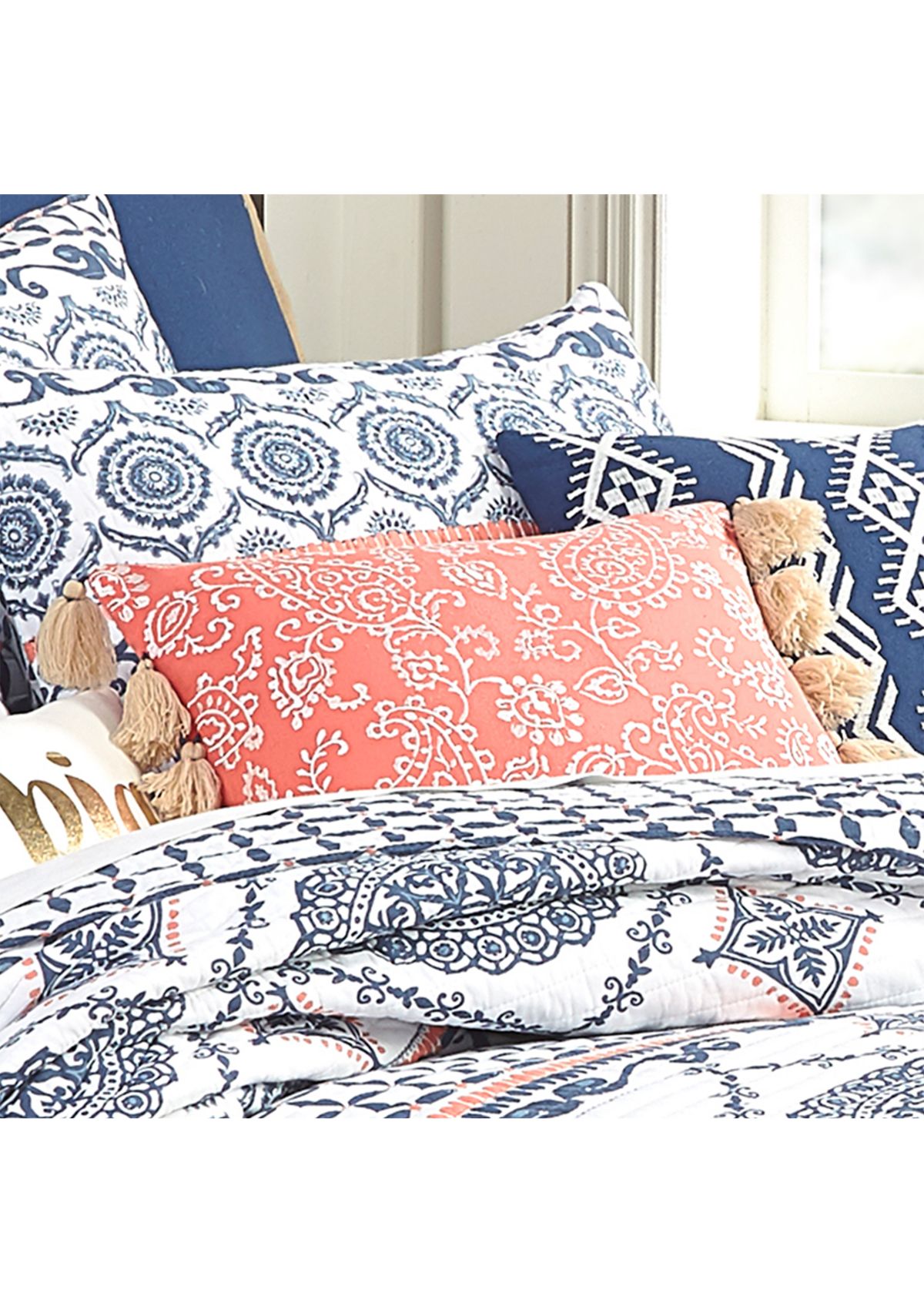 Baystreet Floral Pillow with Tassels