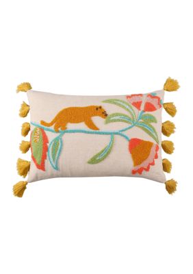 Melina Tiger Crewel Tassel Pillow