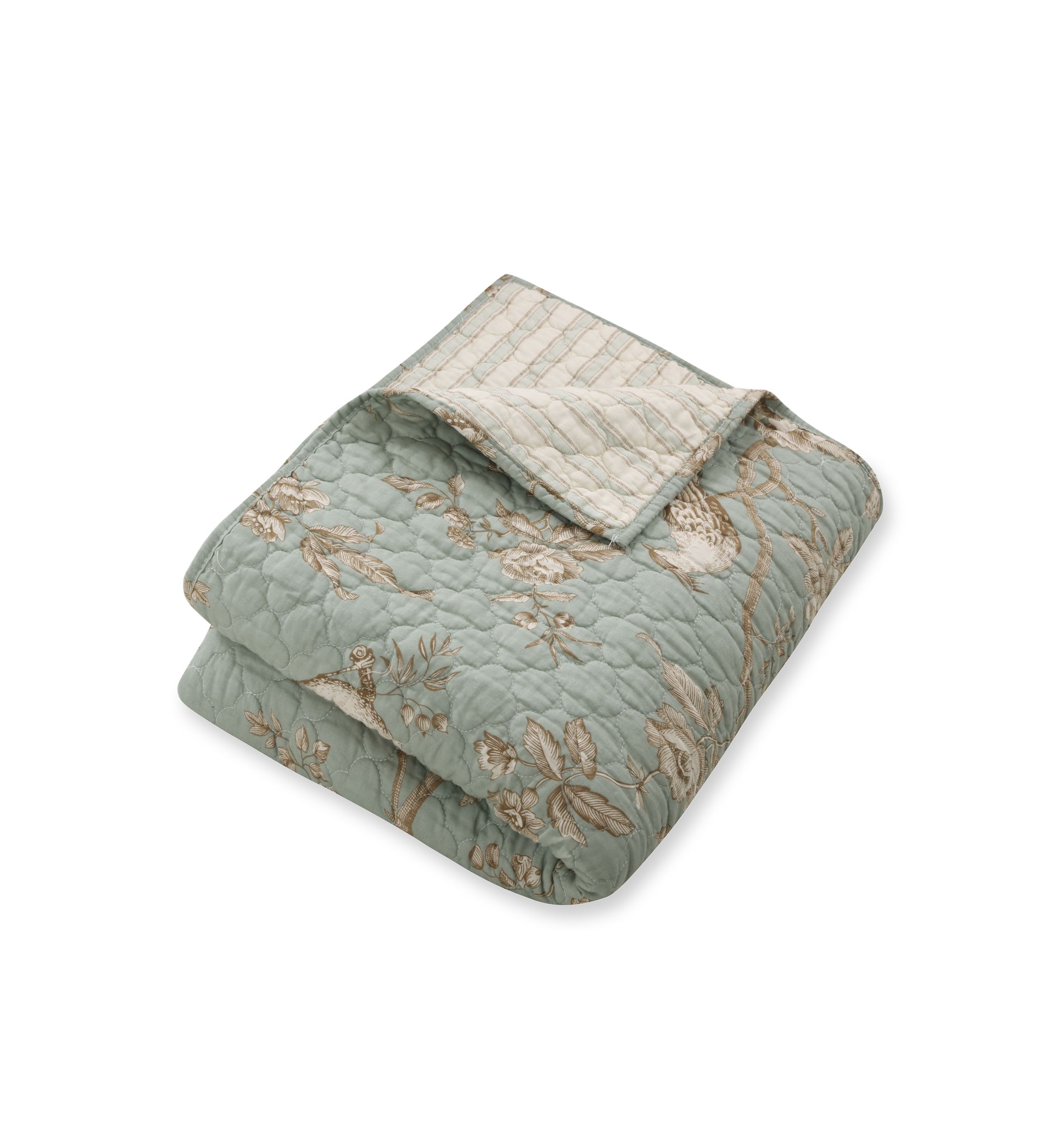 Tamir Teal Quilted Throw