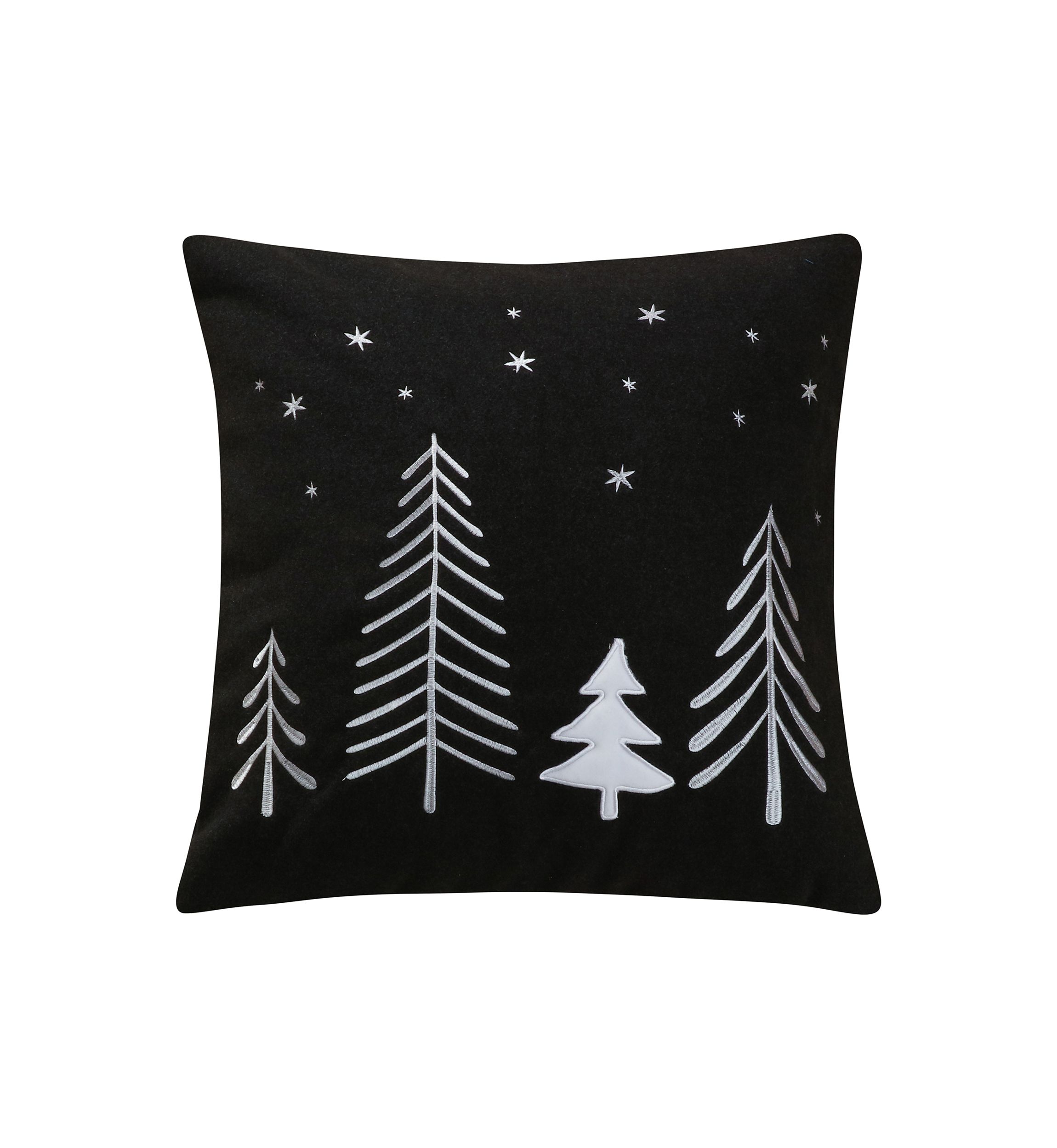 Northern Star Charcoal Wool Tree Pillow