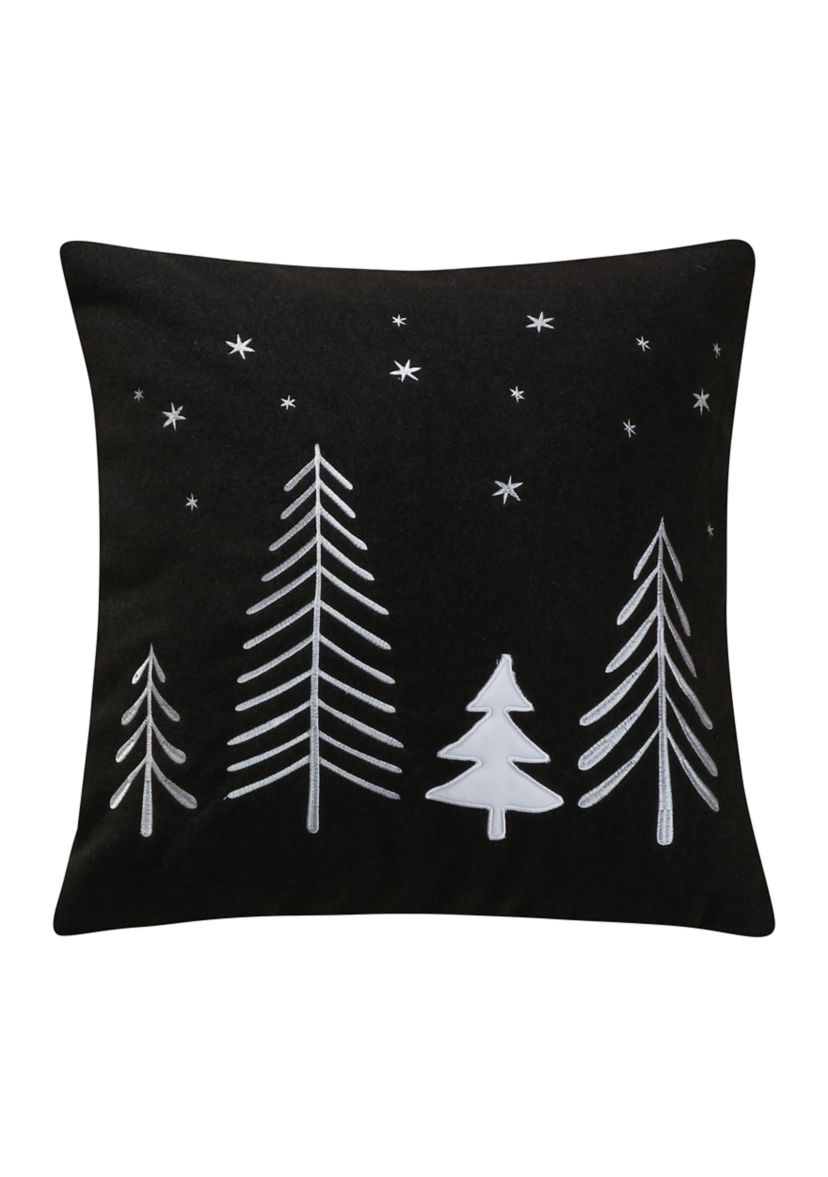 Northern Star Charcoal Wool Tree Pillow