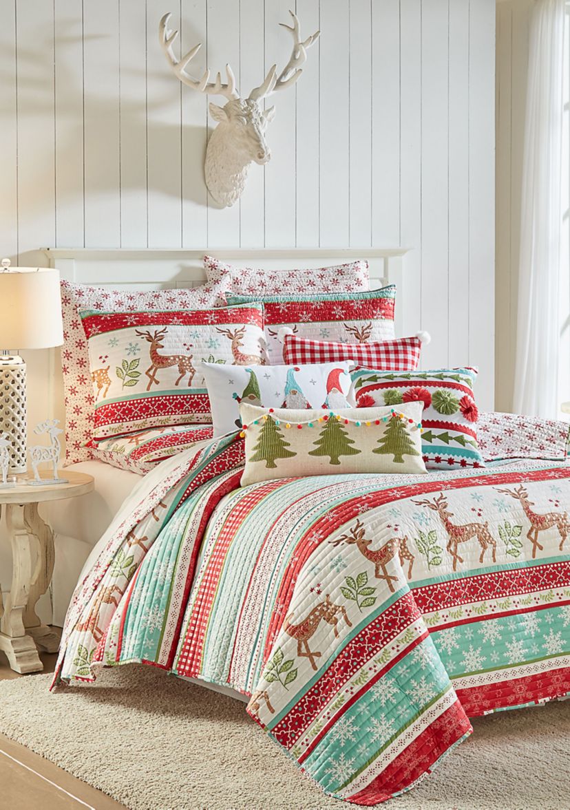 Let it Snow Sparkle Xmas Pom Pillow