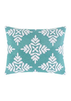 Bellamy Teal Crewel Medallion Pillow