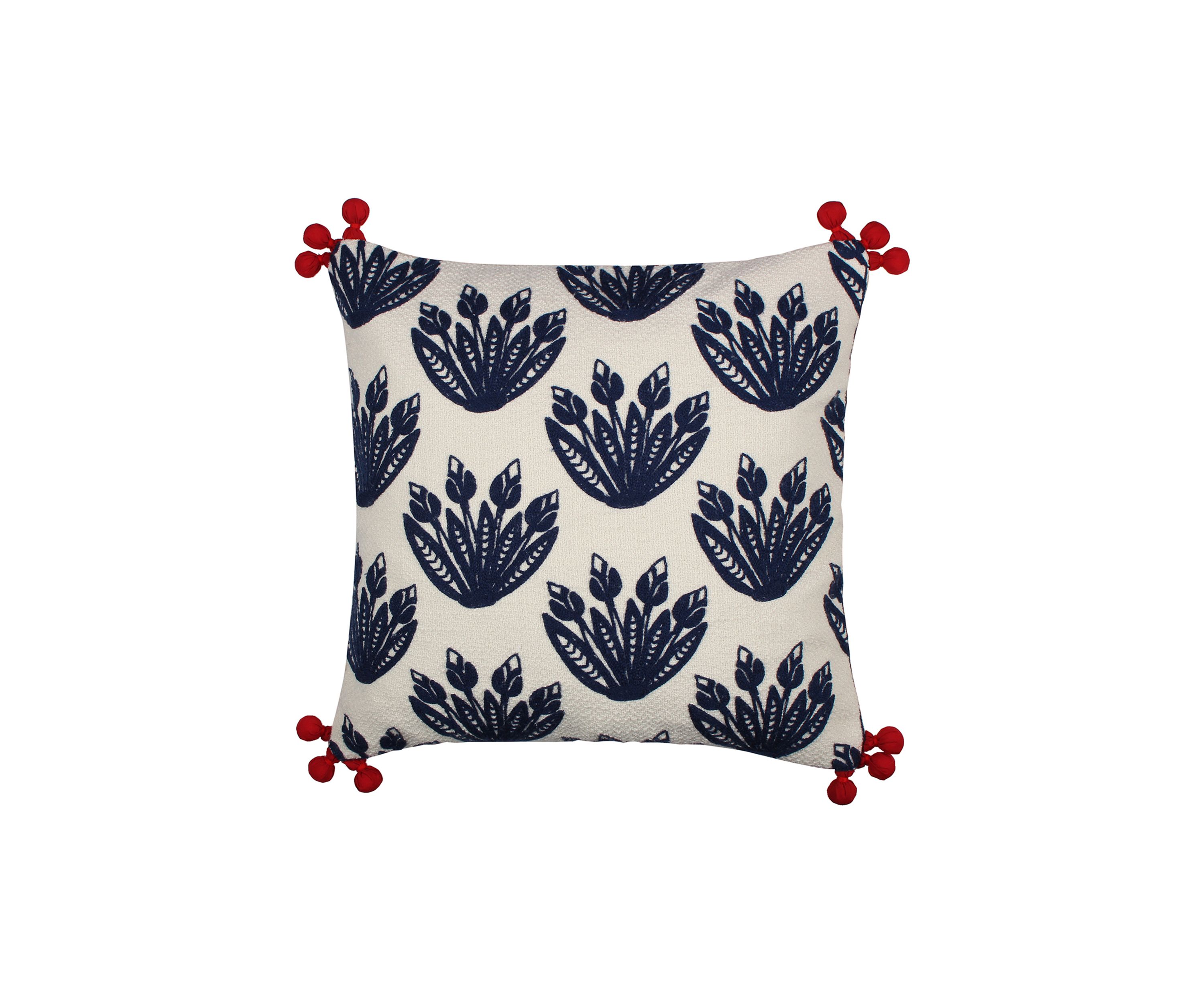 Nanette Crewel Pom Pillow