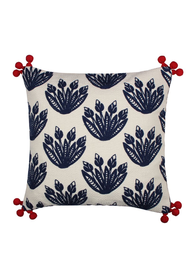 Nanette Crewel Pom Pillow