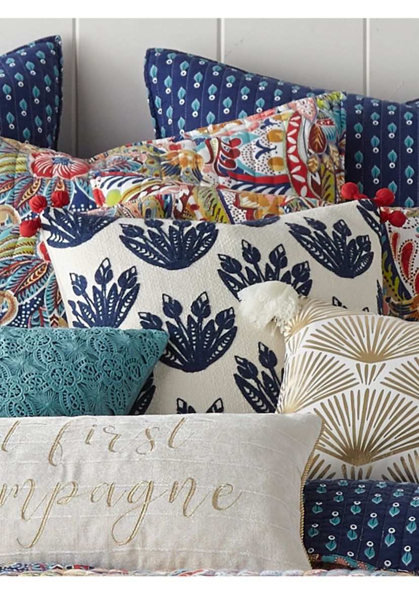 Nanette Crewel Pom Pillow