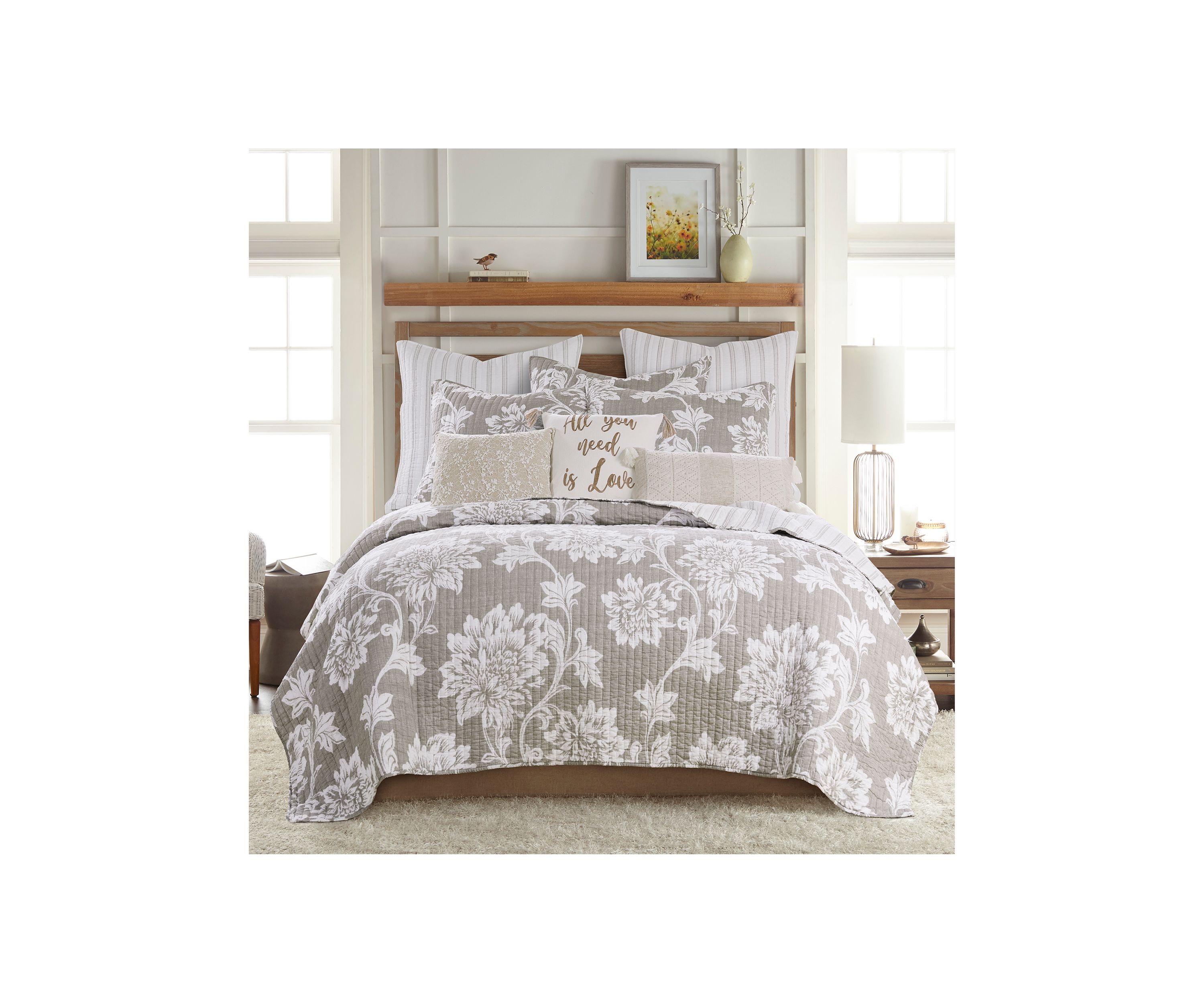 Sanira Taupe Euro Sham Set of 2