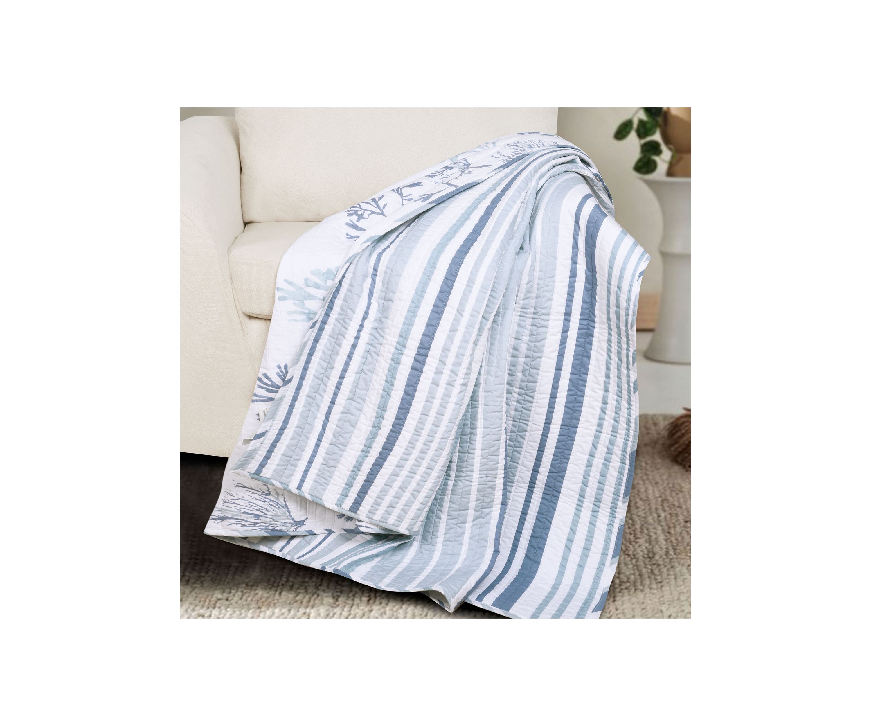 Truro Stripe Quilted Throw