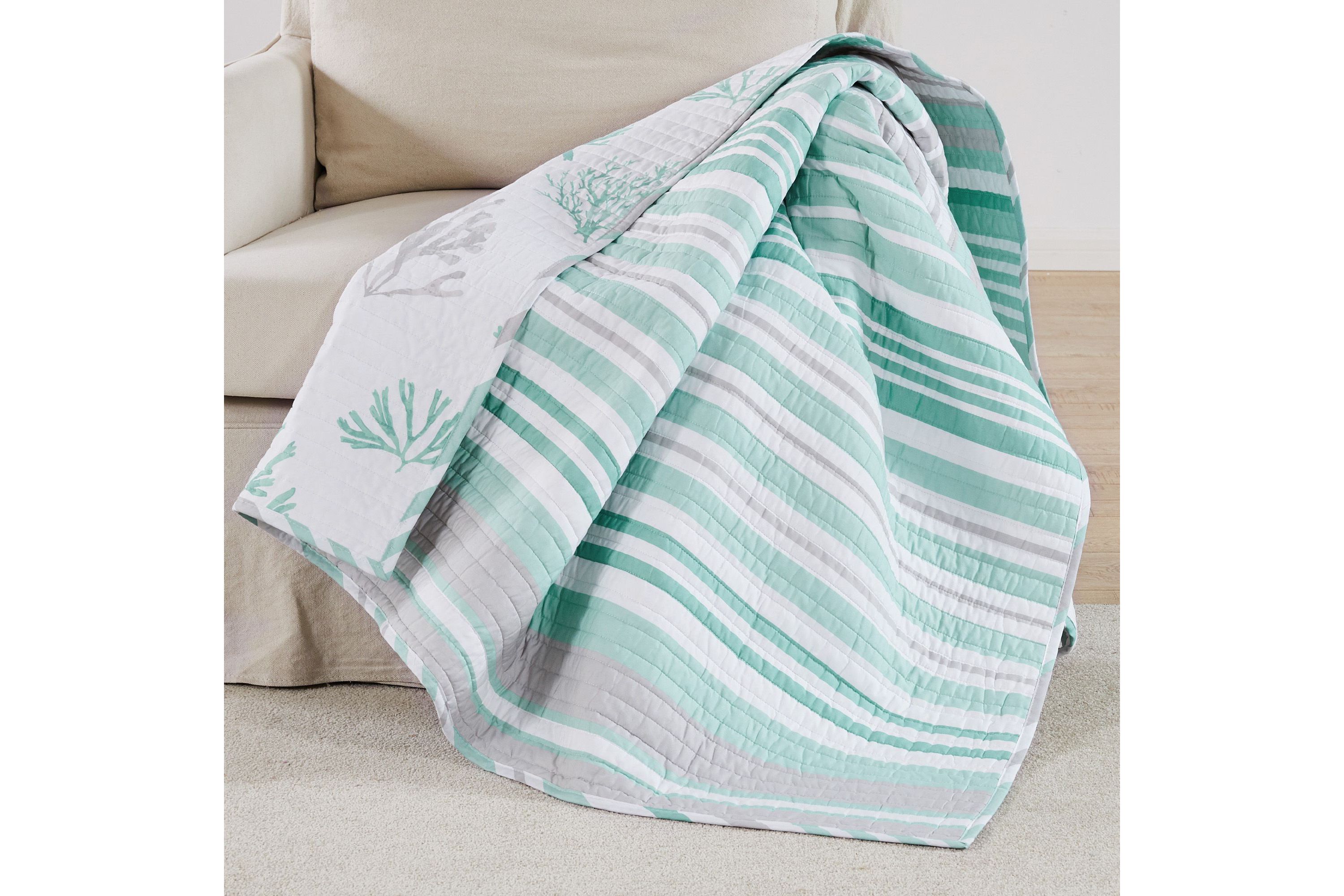Truro Stripe Quilted Throw