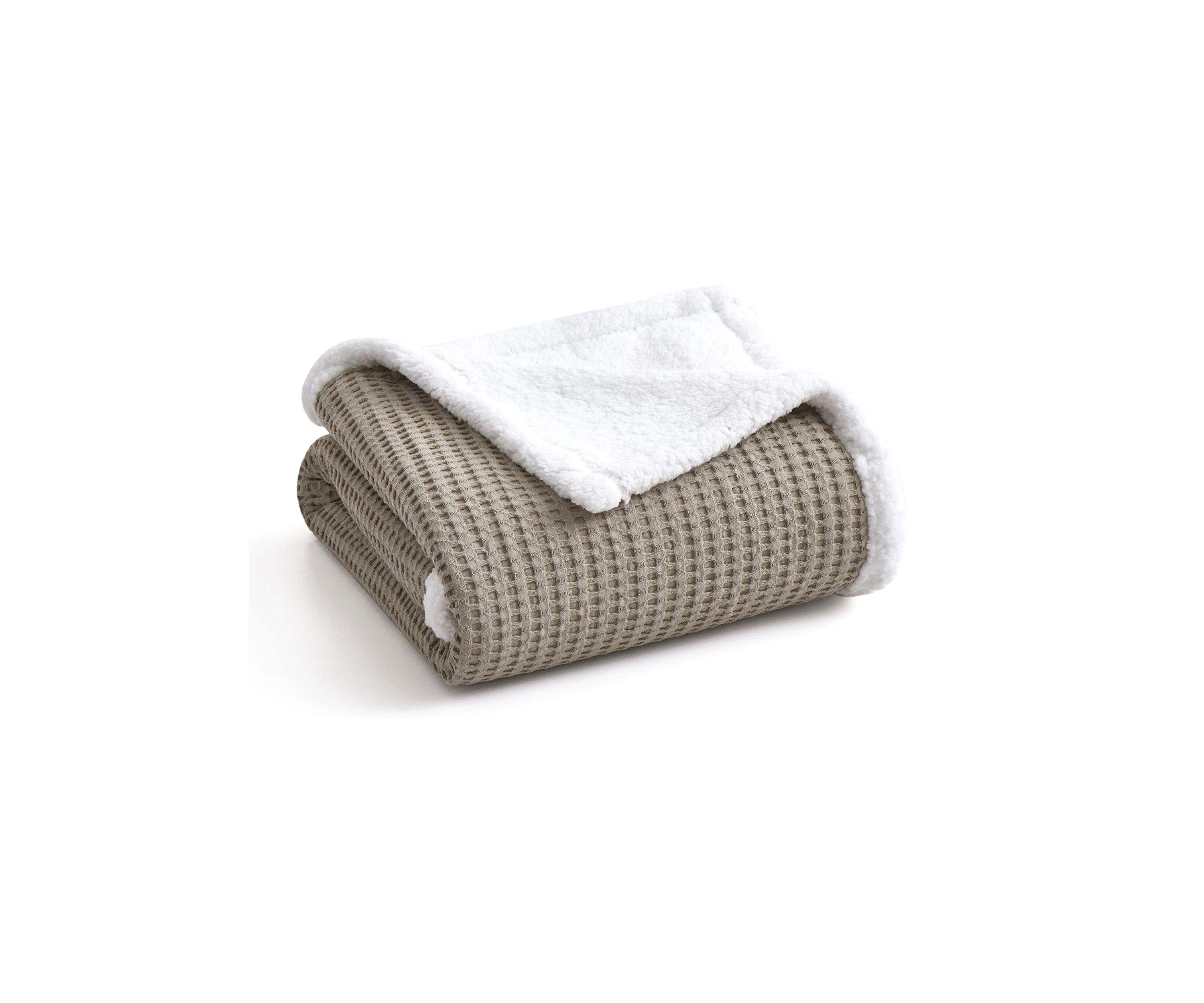 Mills Waffle Red Sherpa Throw