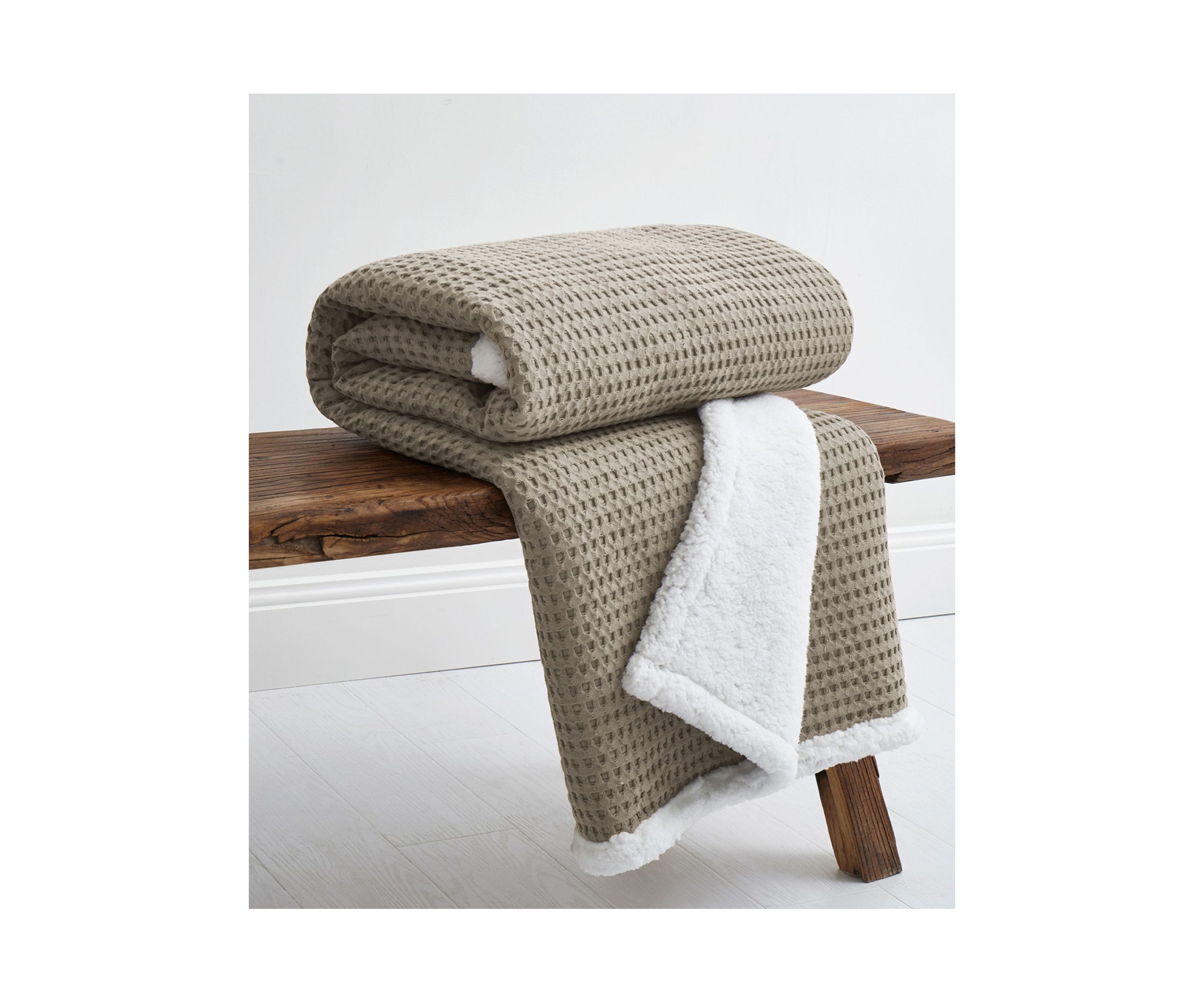 Mills Waffle Red Sherpa Throw