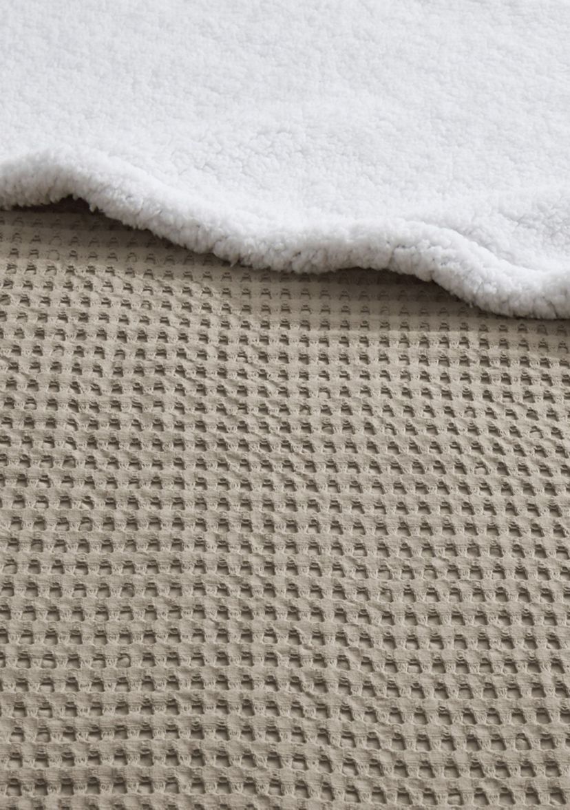 Mills Waffle Red Sherpa Throw