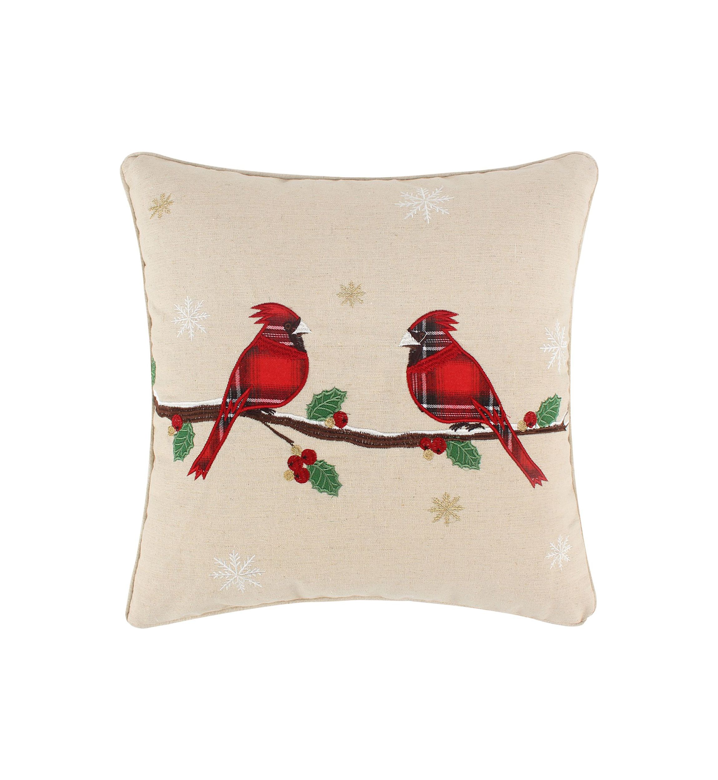 Mills Waffle Red Merry Birds Pillow - 18" x 18"