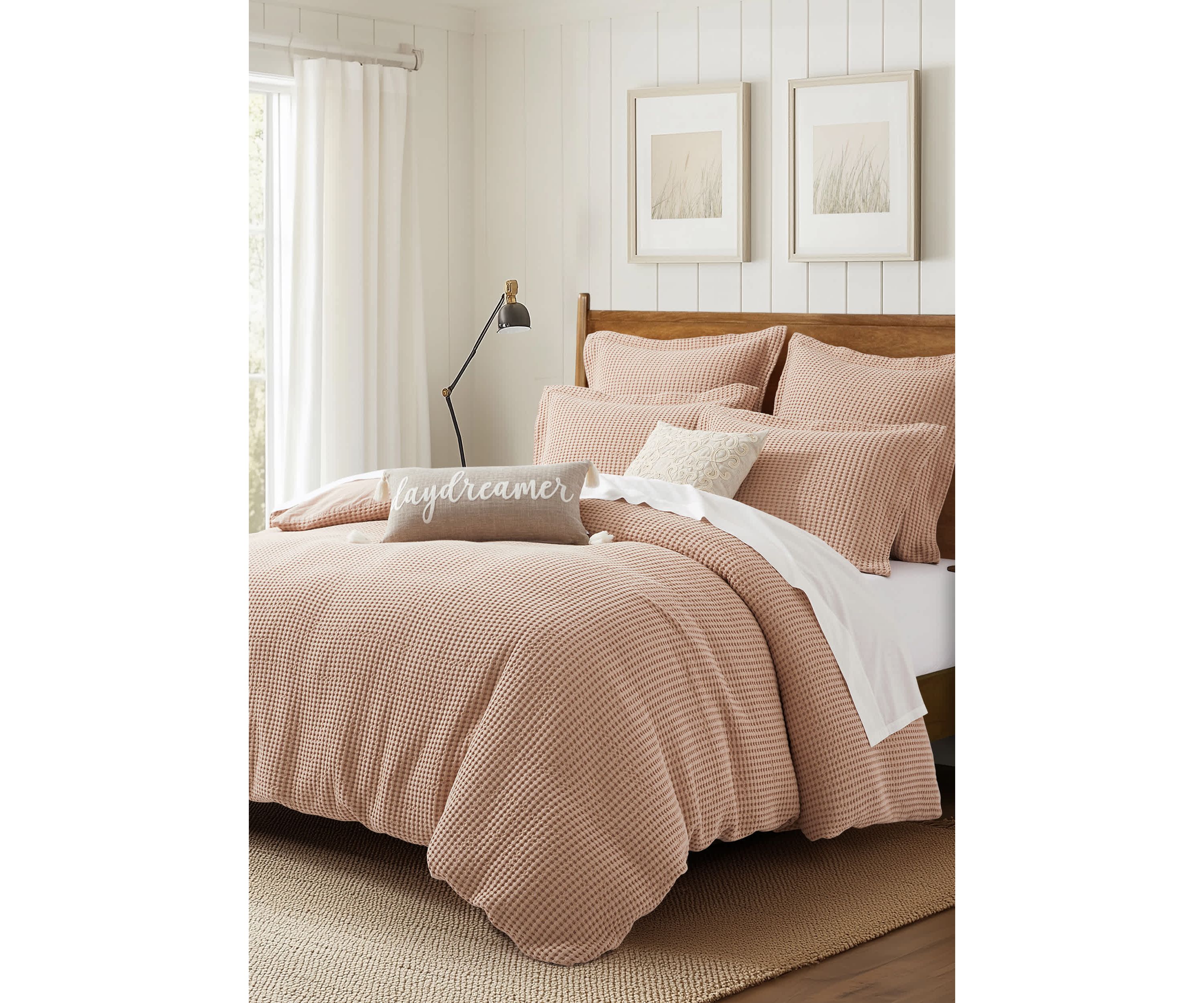 Mills Waffle Rose Euro Sham 2pk