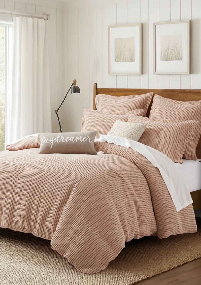 Mills Waffle Rose Euro Sham 2pk