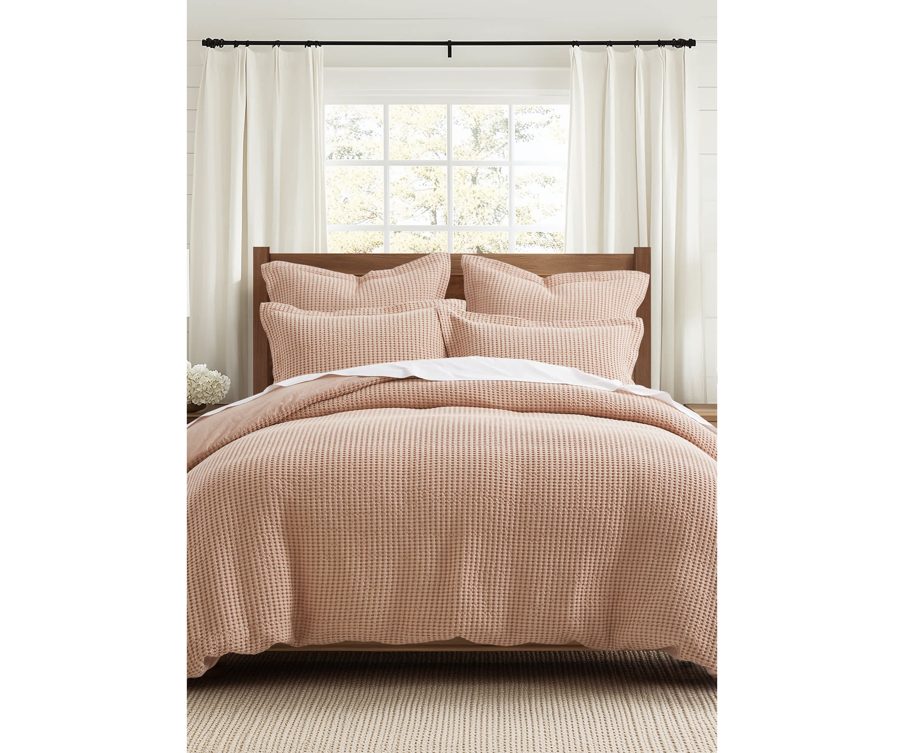 Mills Waffle Rose Euro Sham 2pk