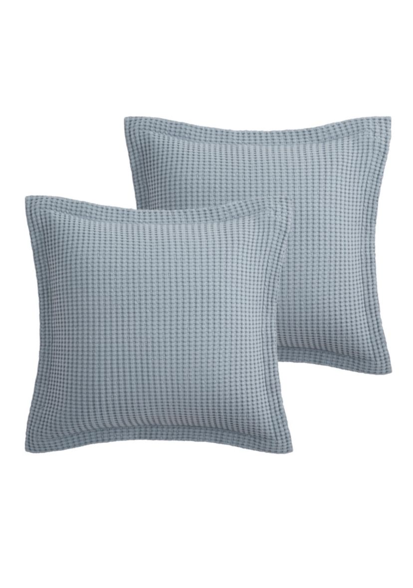 Mills Waffle Slate Blue Euro Sham 2pk