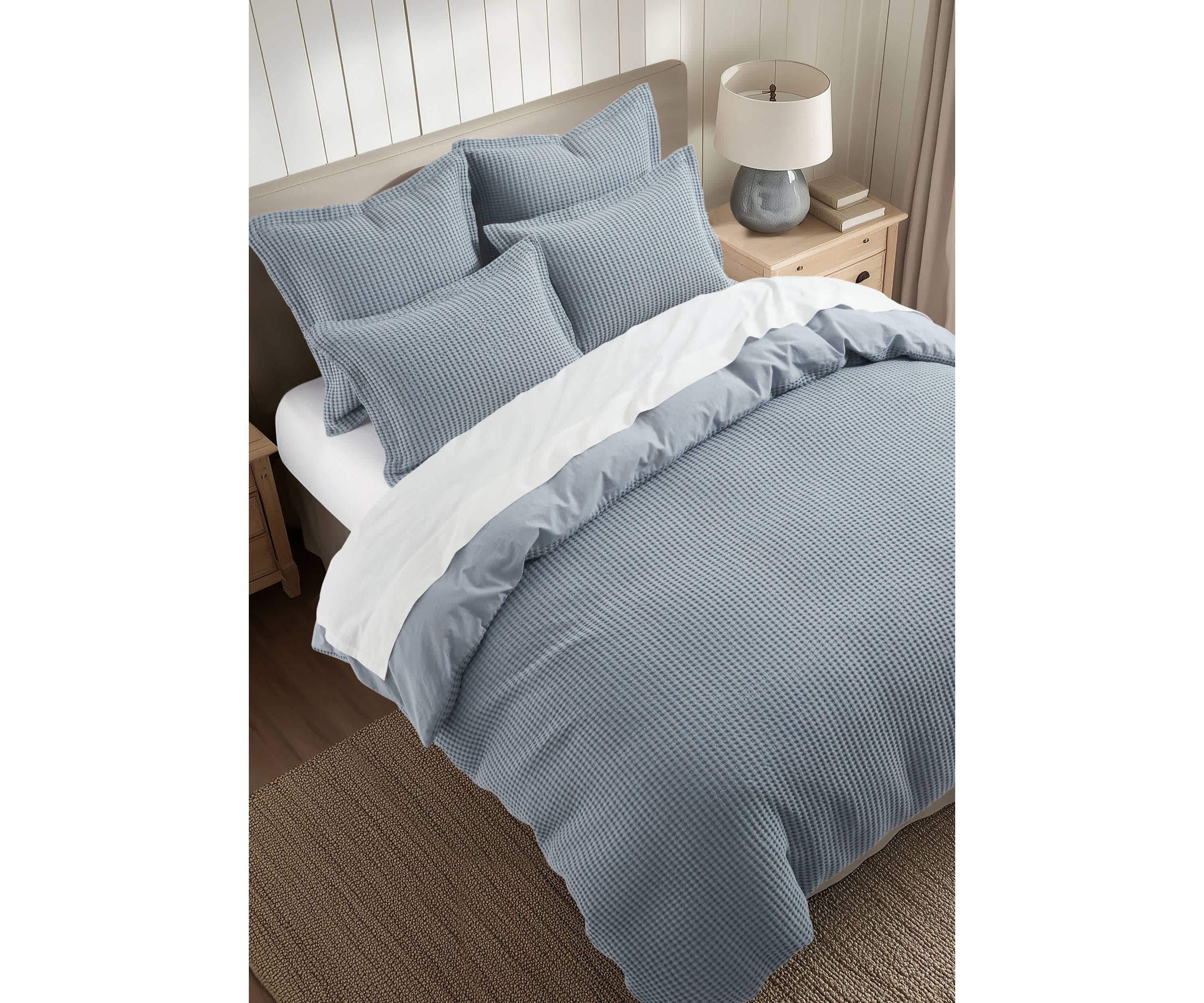 Mills Waffle Slate Blue Euro Sham 2pk