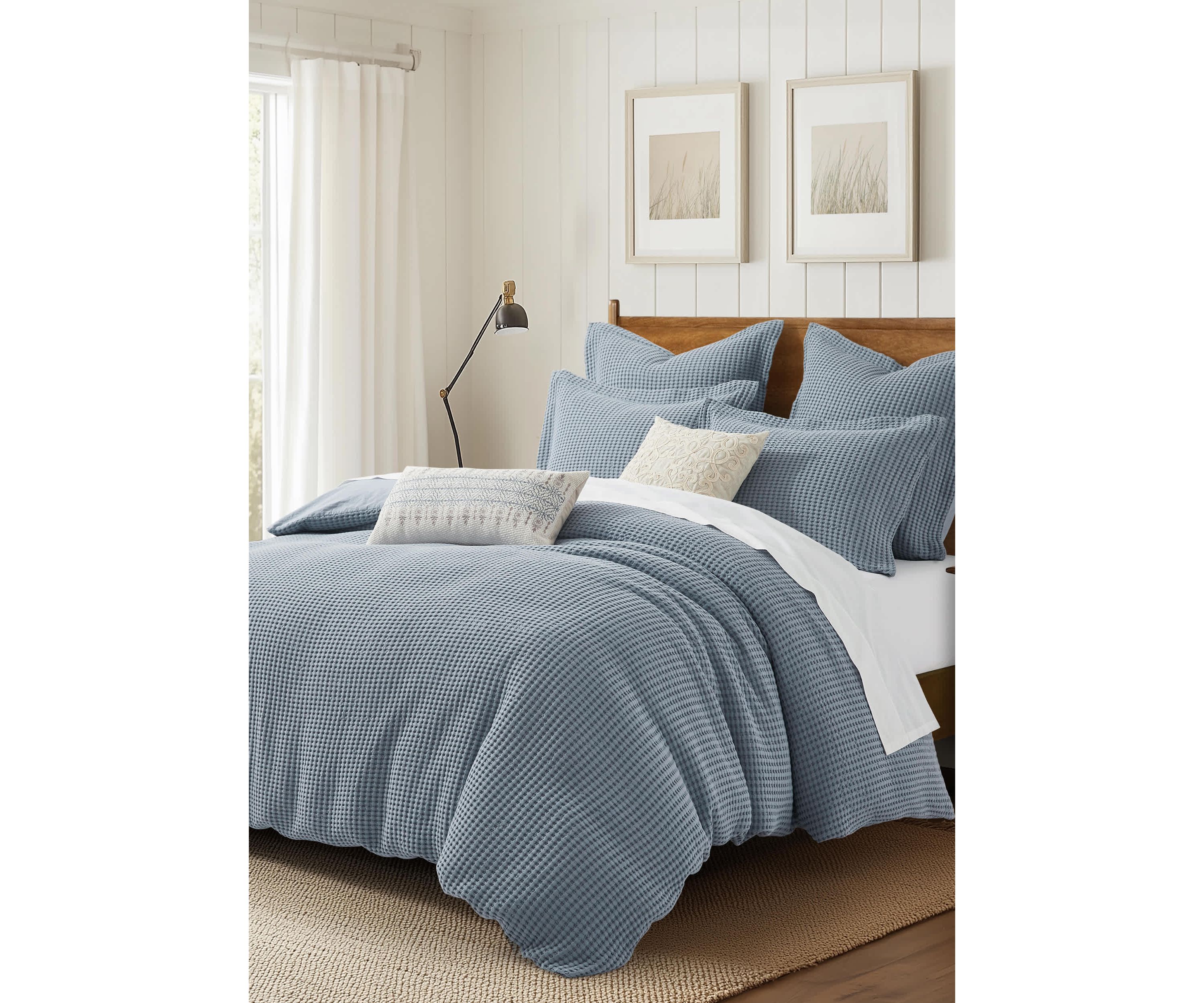Mills Waffle Slate Blue Euro Sham 2pk