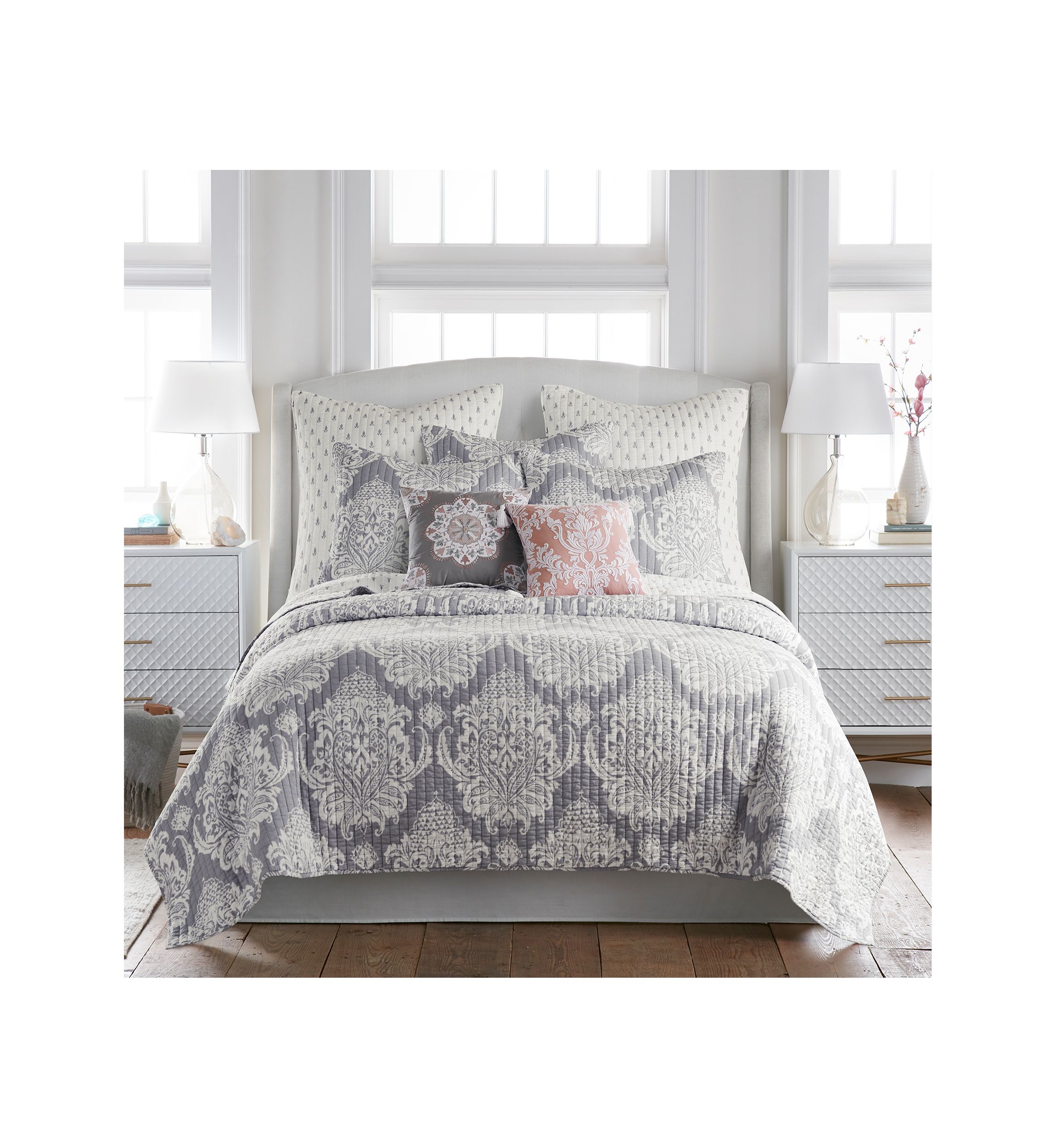 Belhaven Gray Euro Sham Set of 2