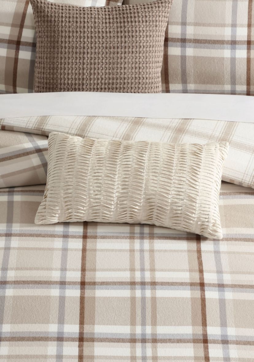 Spencer Plaid Pleated Pillow 12x22