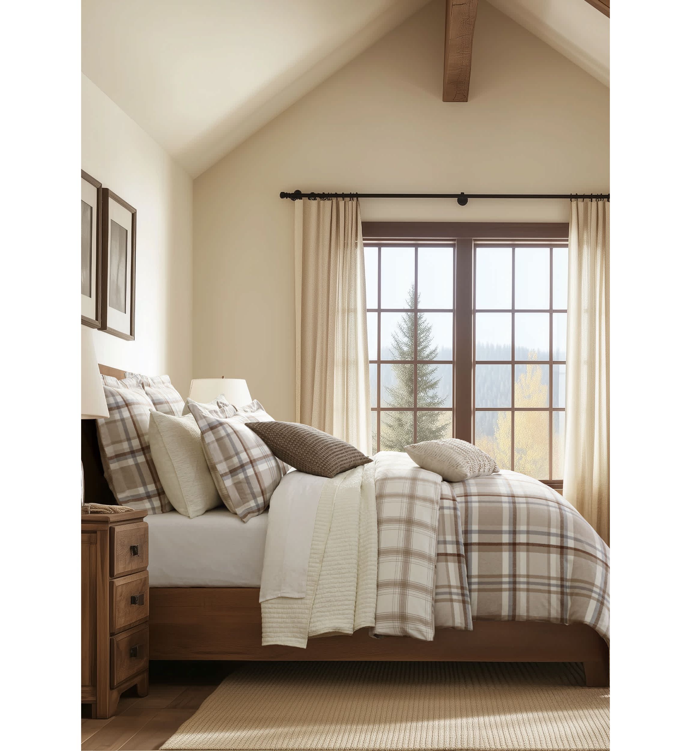 Spencer Plaid Pleated Pillow 12x22