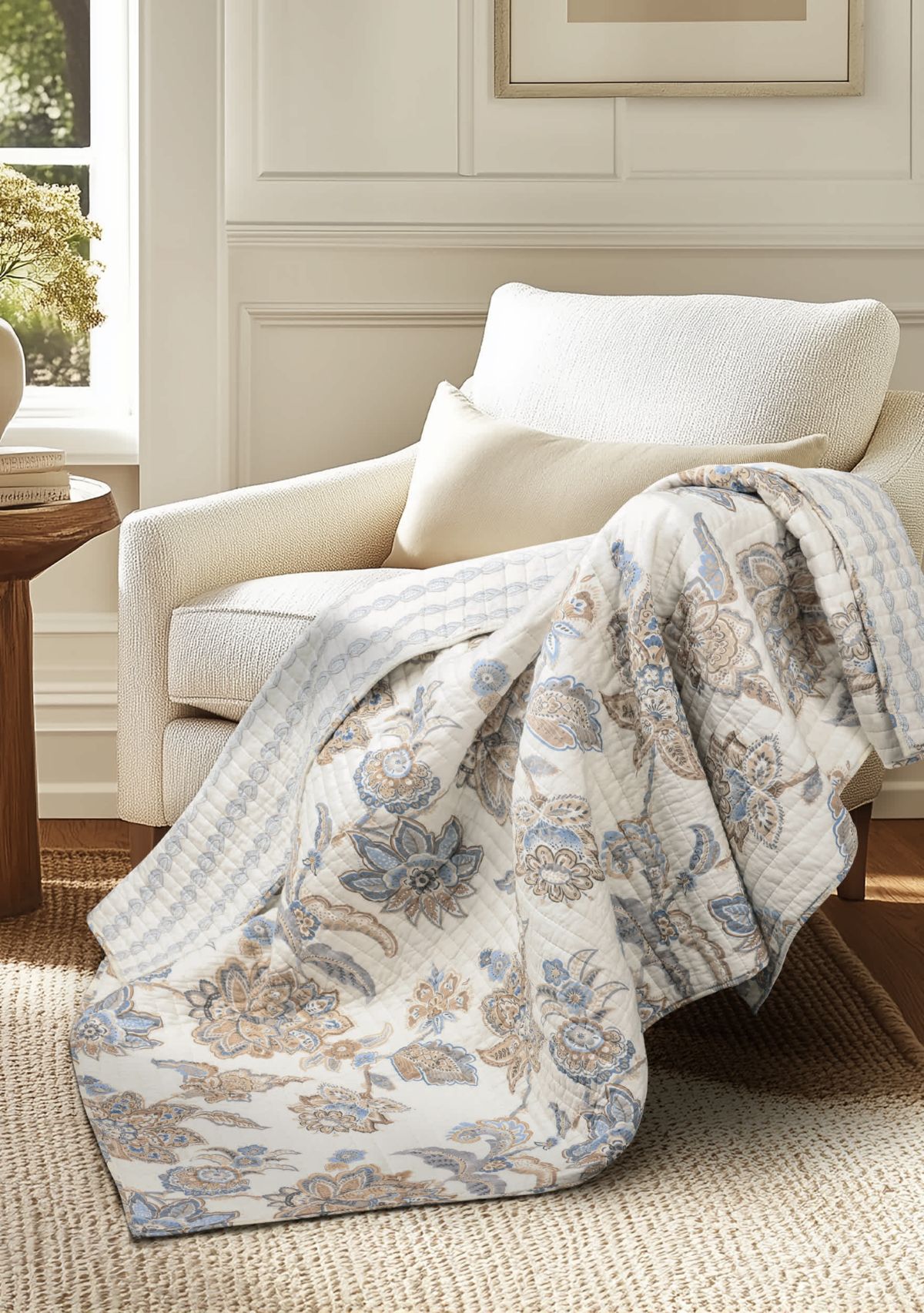 Selesta Blue Quilted Throw