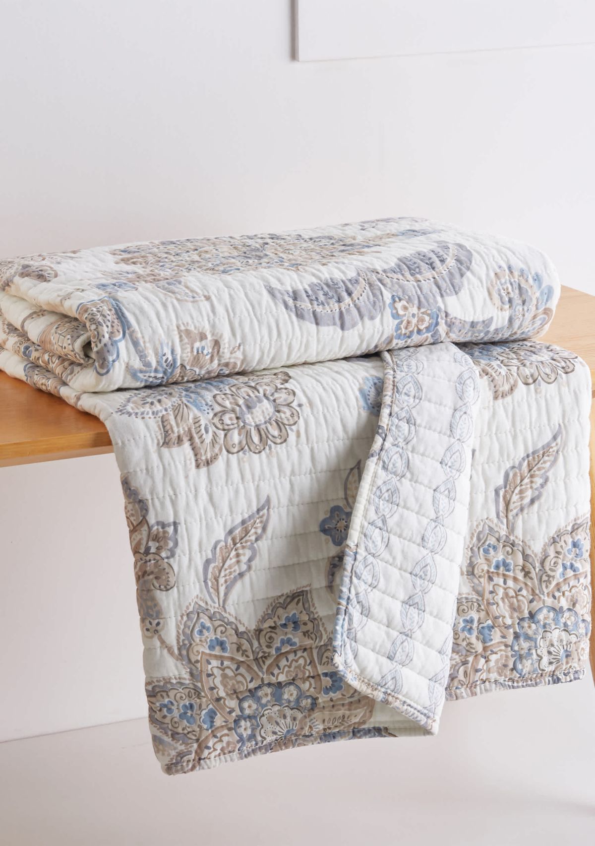 Selesta Blue Quilted Throw
