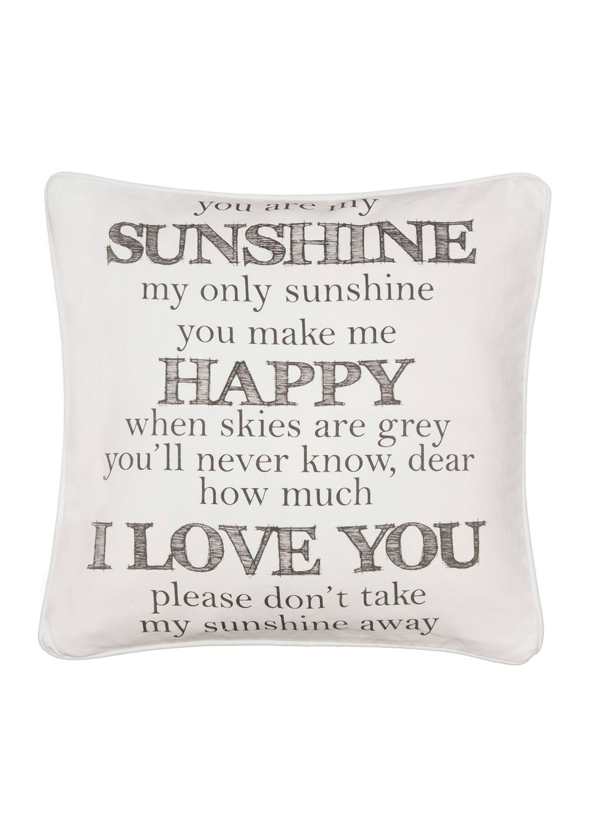You are my Sunshine word pillow