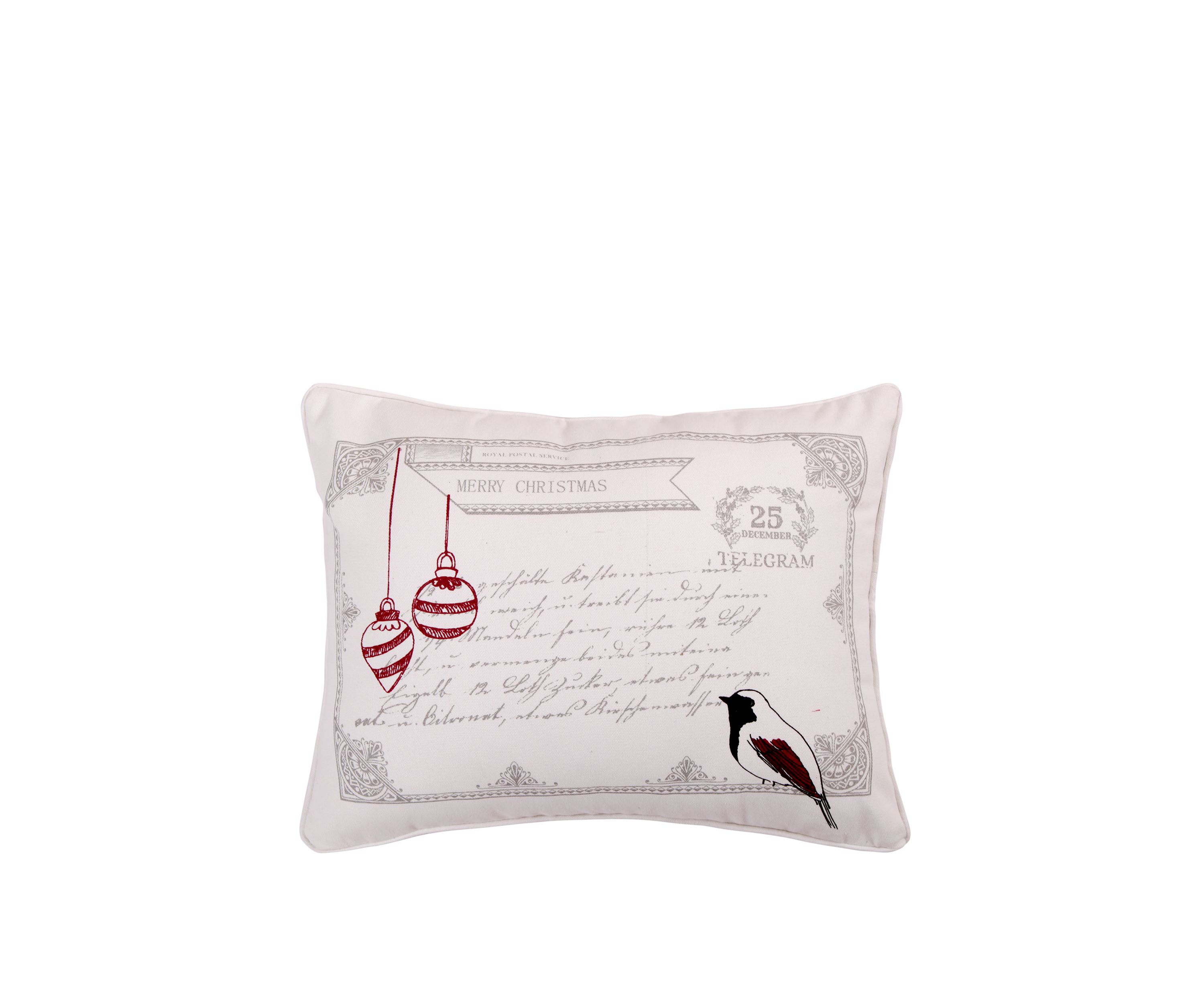 Holly Bird Postcard Pillow