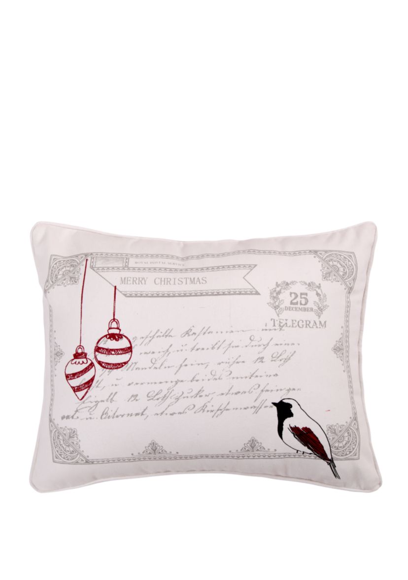 Holly Bird Postcard Pillow