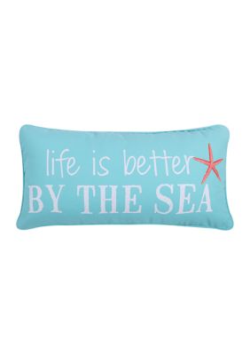  Teal Life is Better by the Sea Pillow