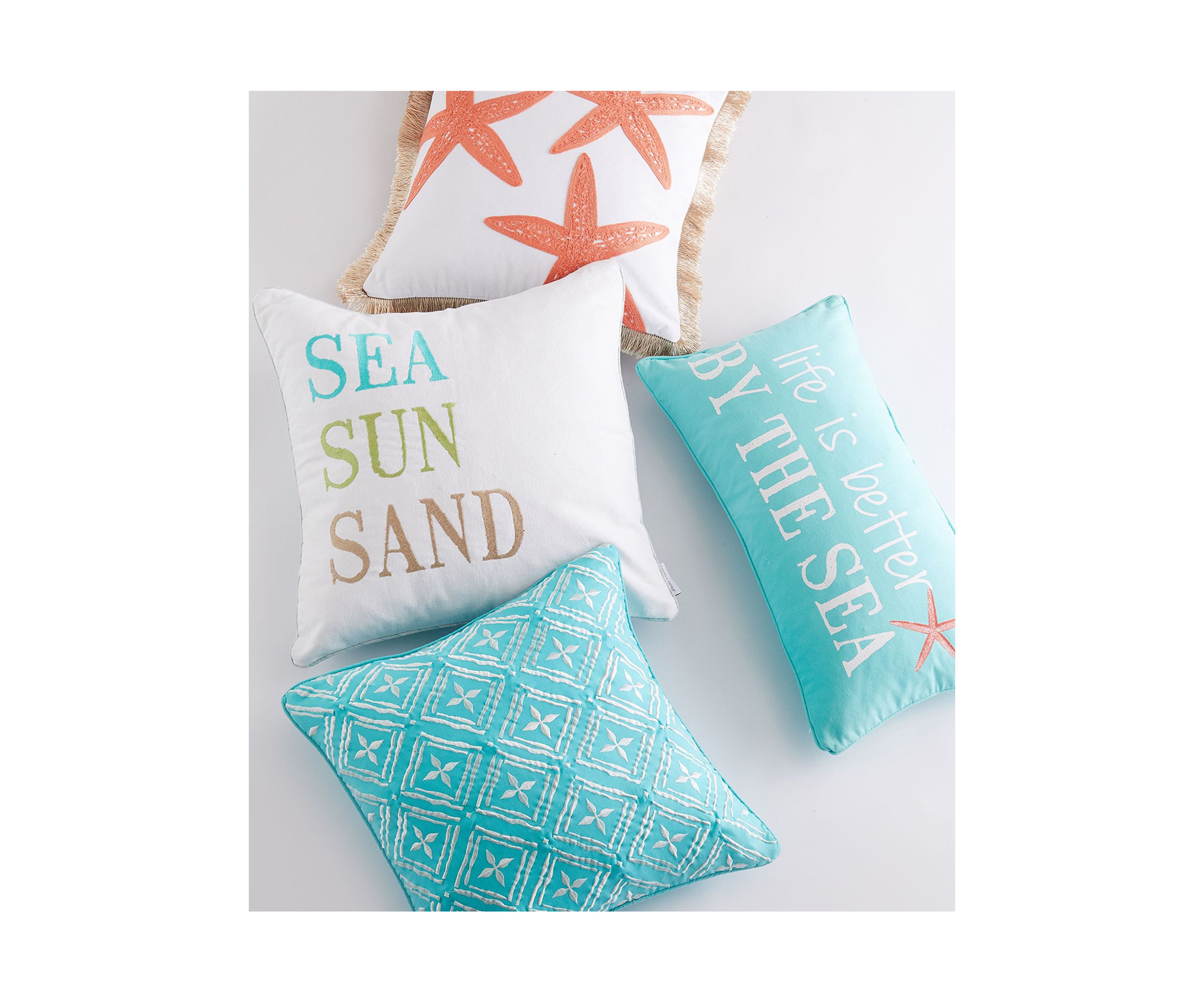  Teal Life is Better by the Sea Pillow