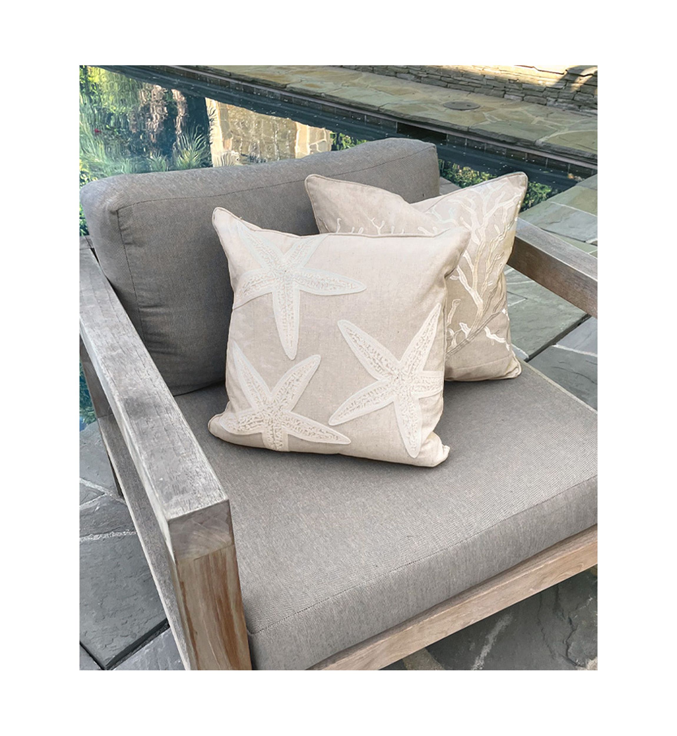 Appliquéd Starfish Pillow