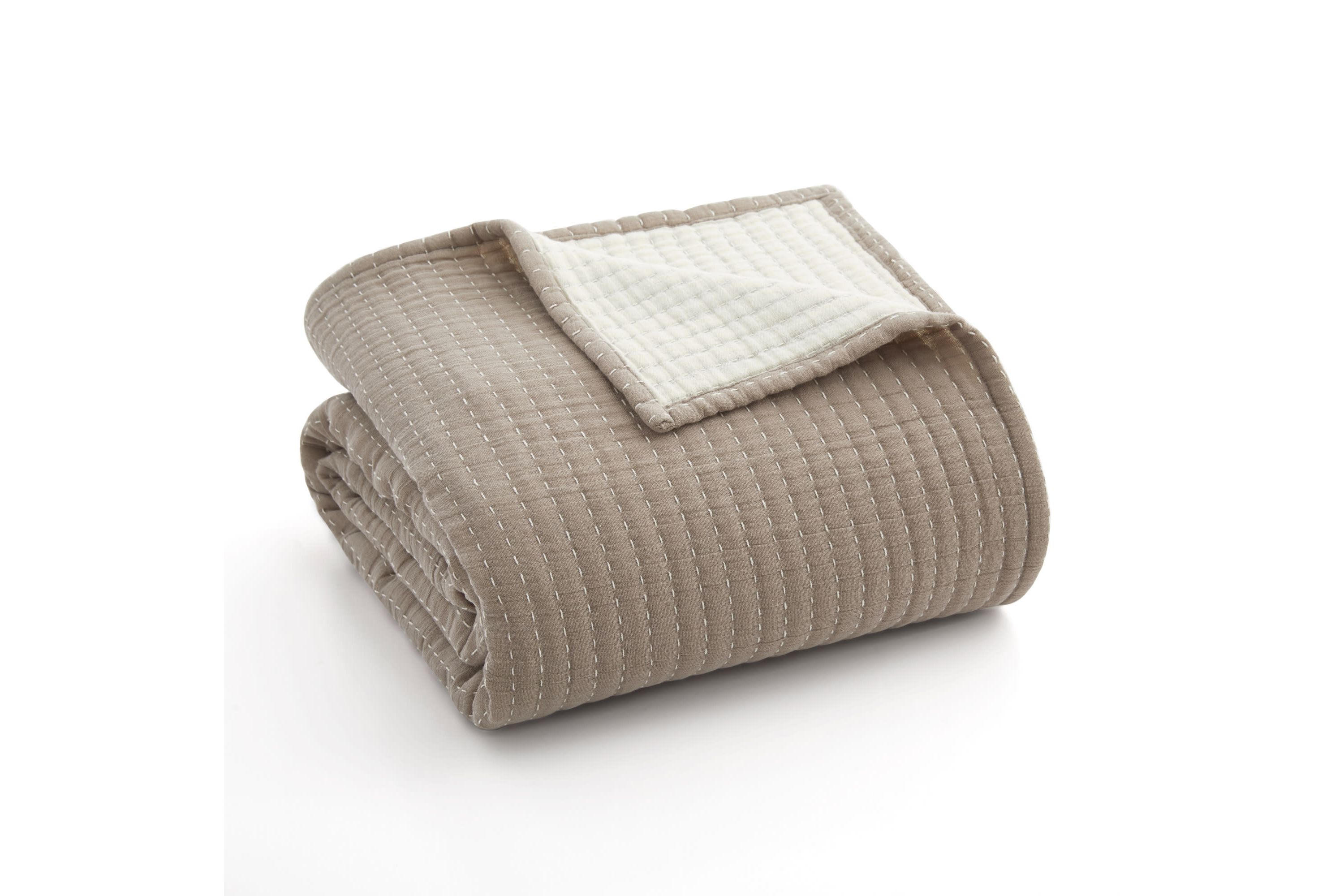 Caden Cotton Gauze Taupe Throw