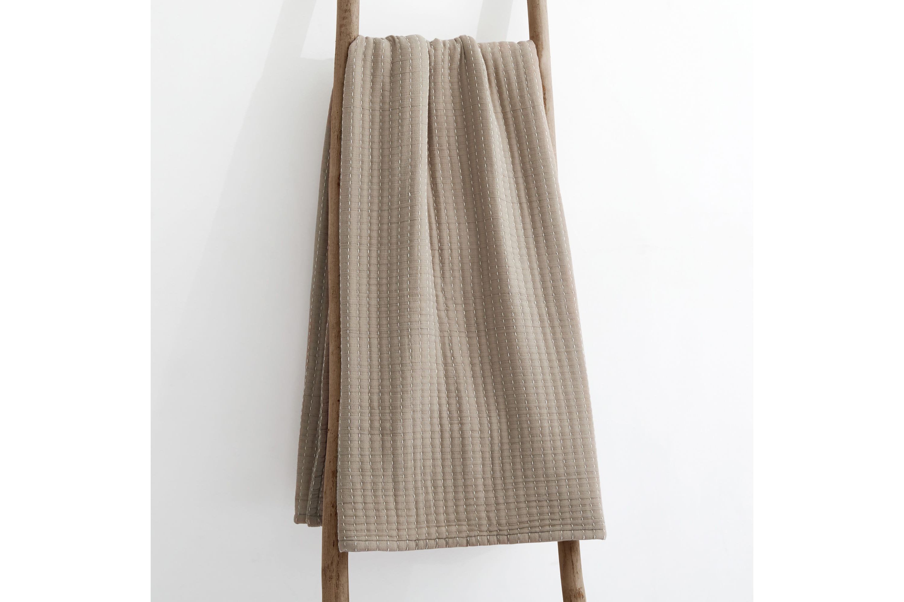 Caden Cotton Gauze Taupe Throw