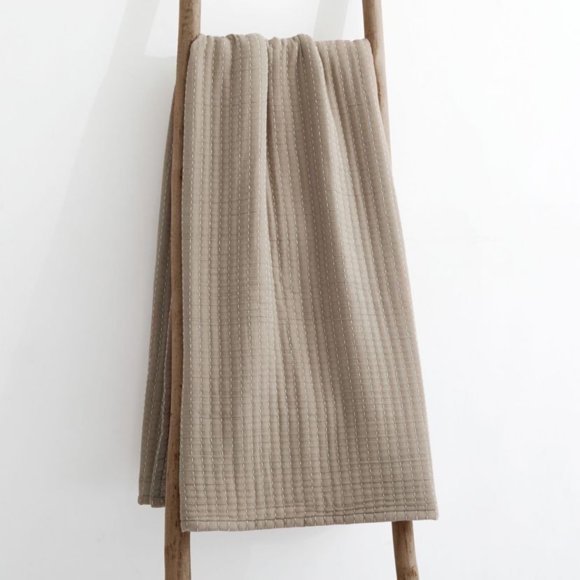 Caden Cotton Gauze Taupe Throw