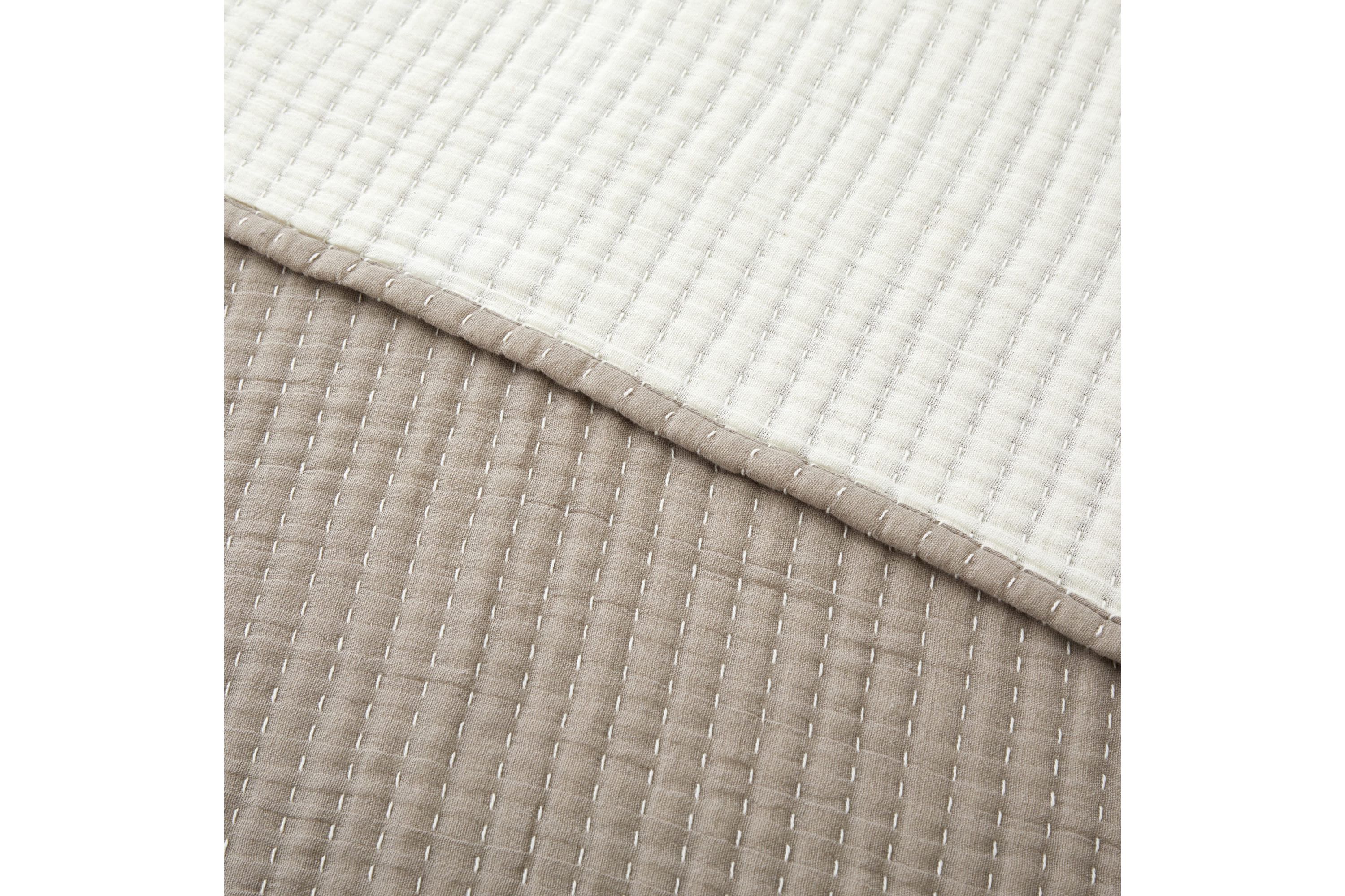 Caden Cotton Gauze Taupe Throw