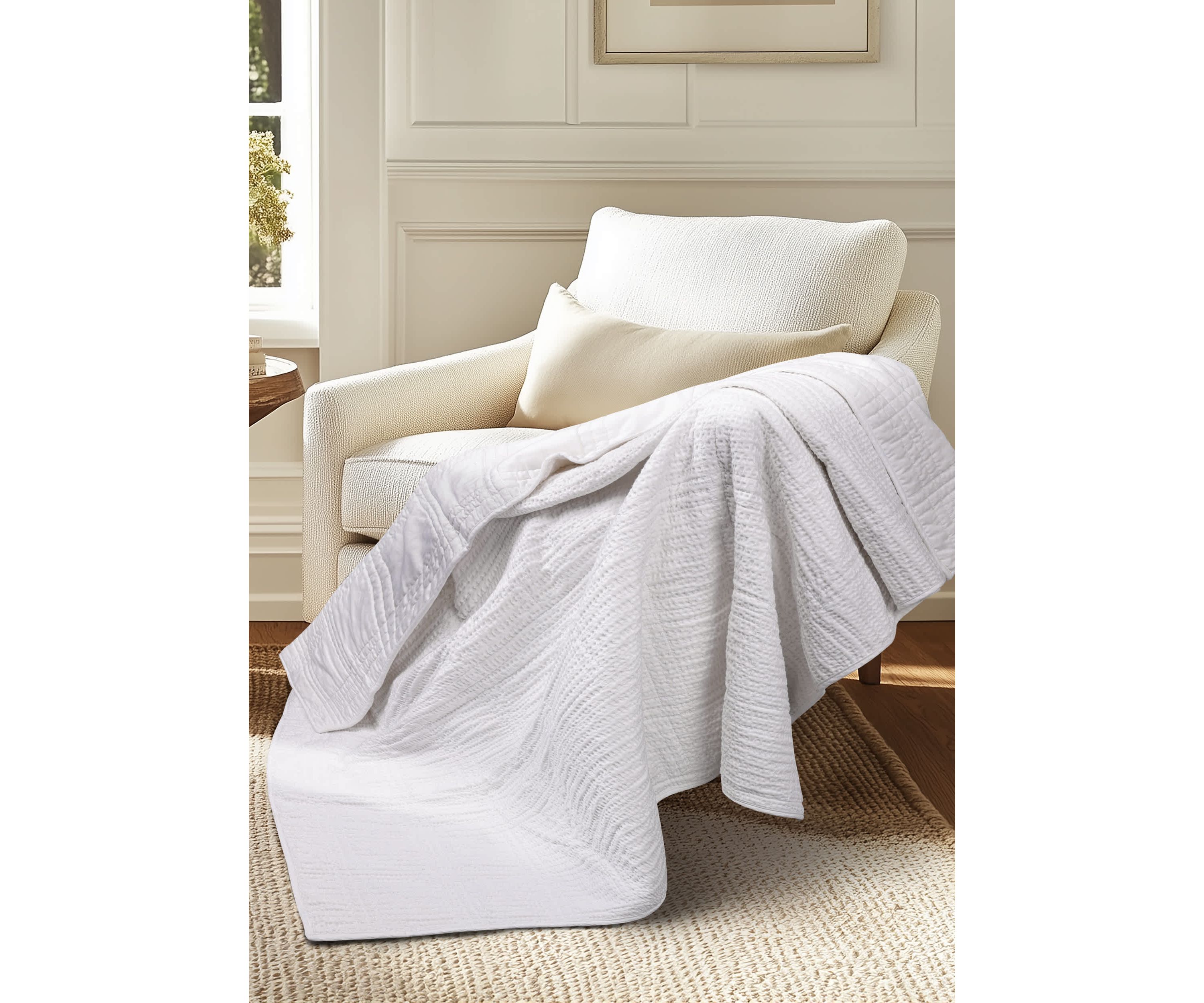 Levtex Home Cloud Waffle Bright White Quilted Throw | Belk