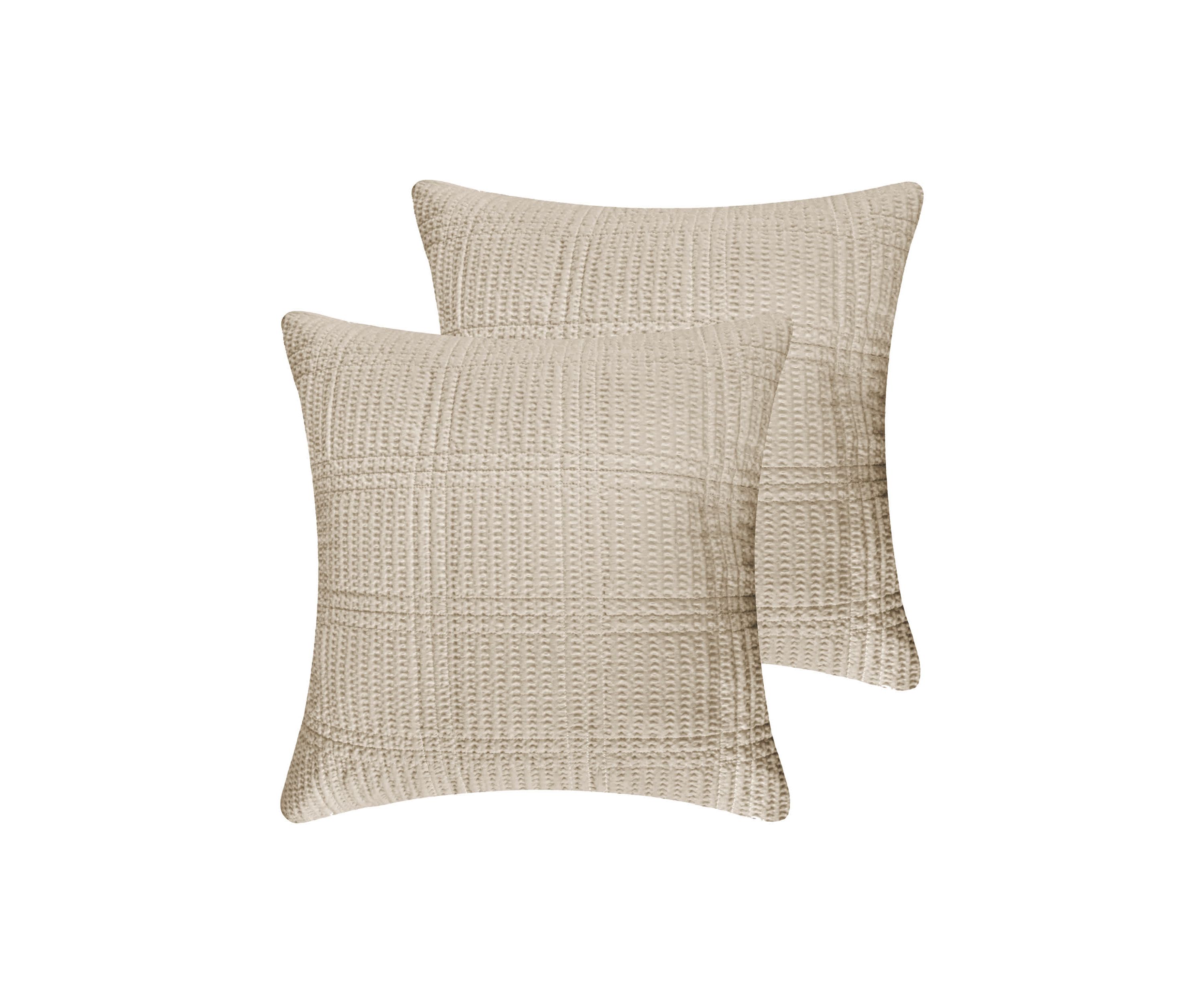 Cloud Waffle Taupe Quilted Euro Sham 2pk