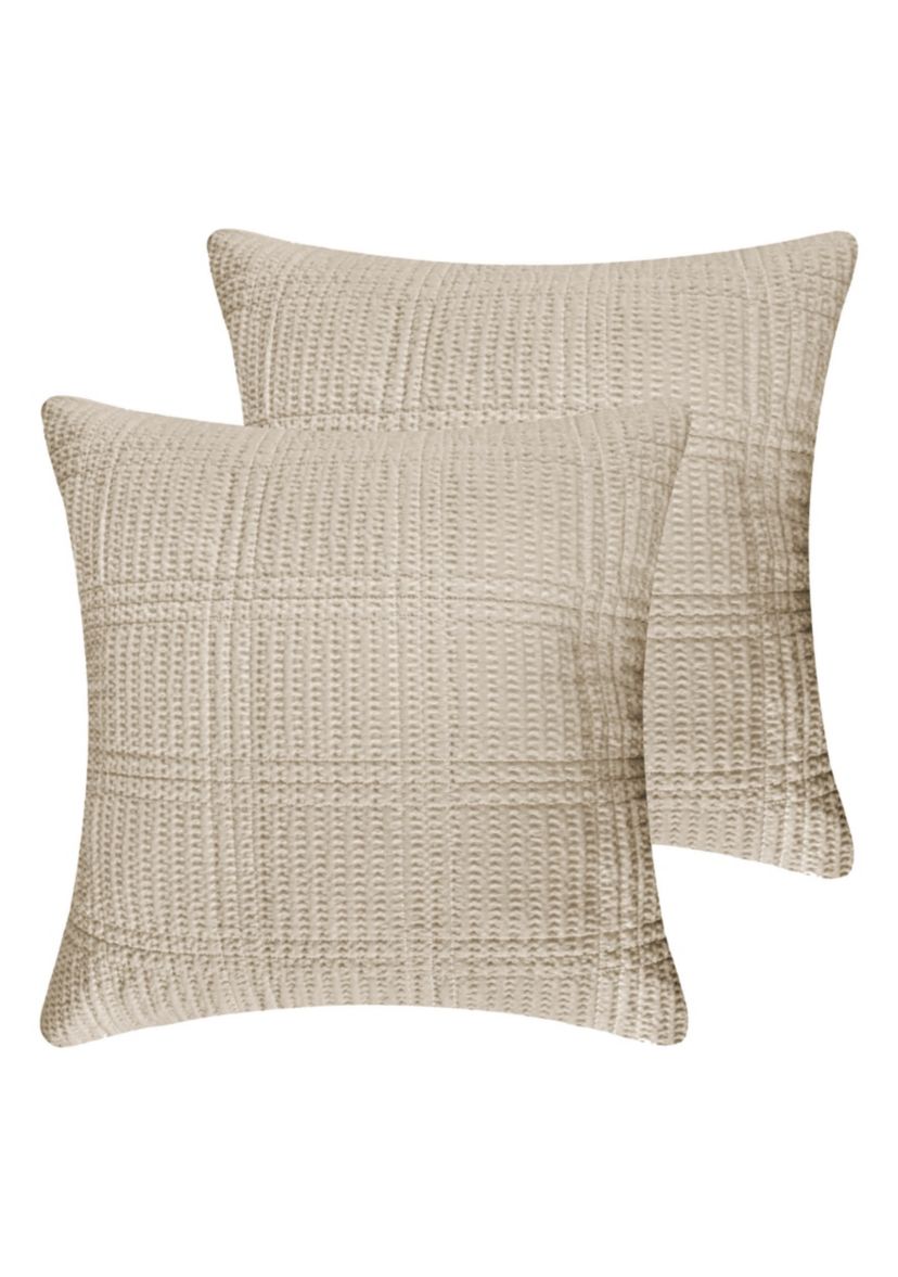 Cloud Waffle Taupe Quilted Euro Sham 2pk