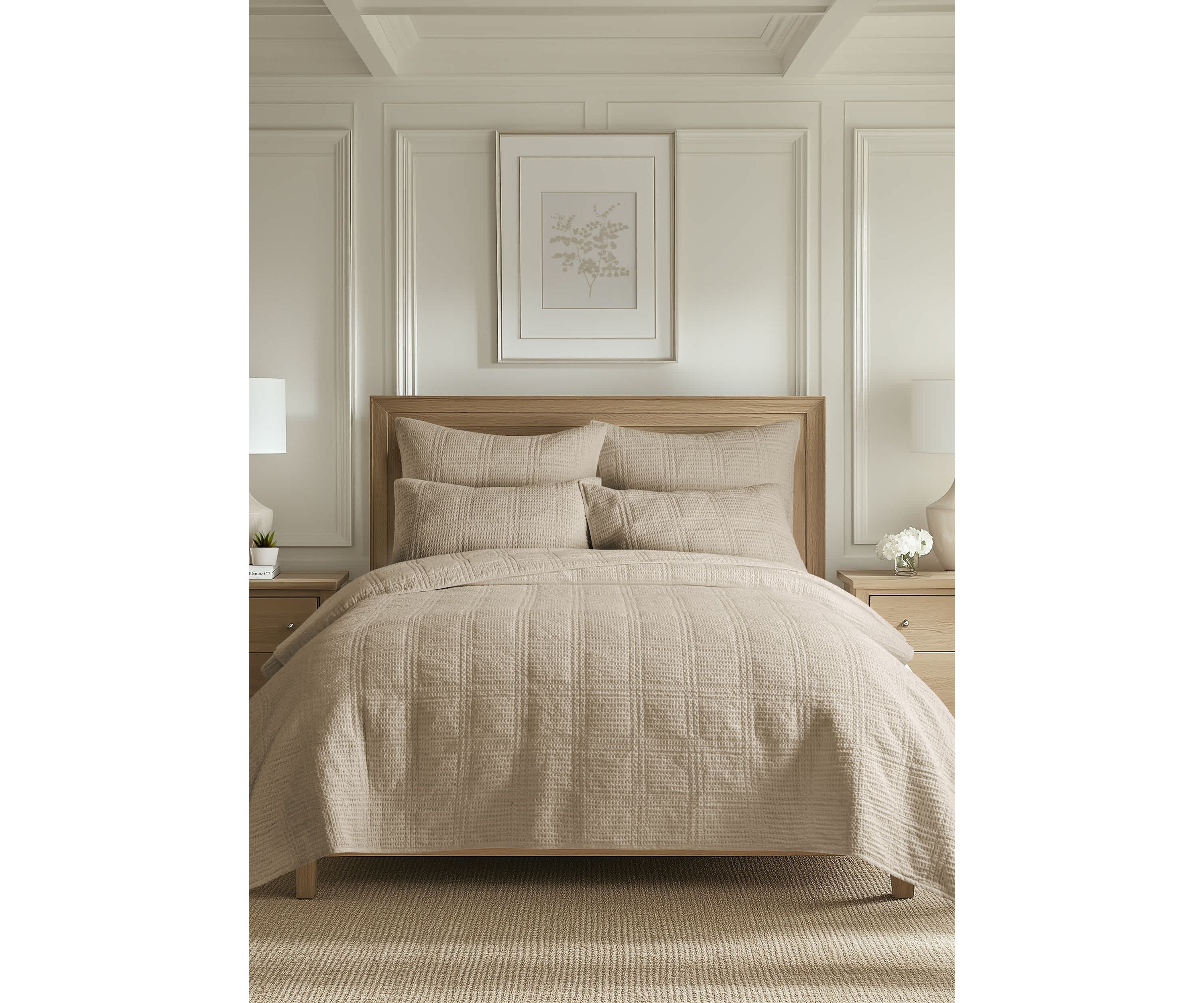 Cloud Waffle Taupe Quilted Euro Sham 2pk