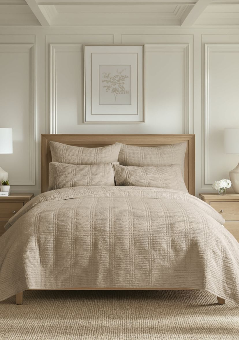 Cloud Waffle Taupe Quilted Euro Sham 2pk