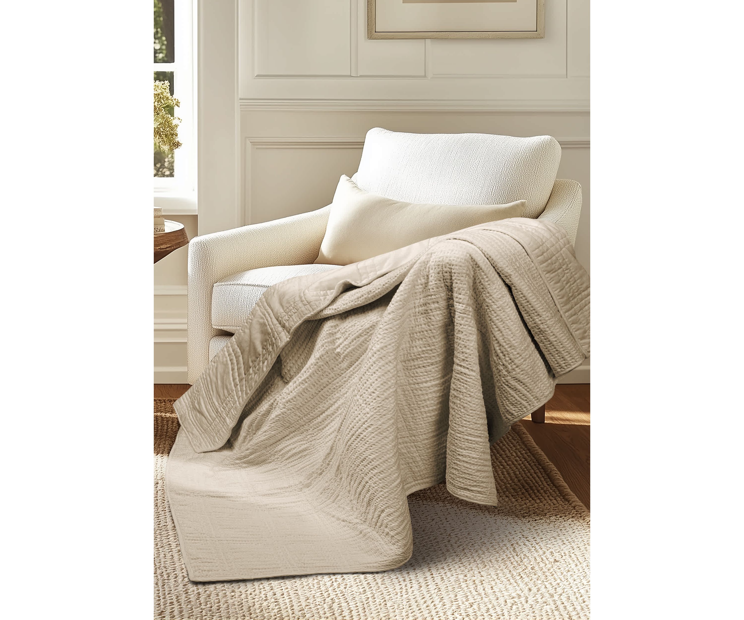 Cloud Waffle Quilted Throw Blanket