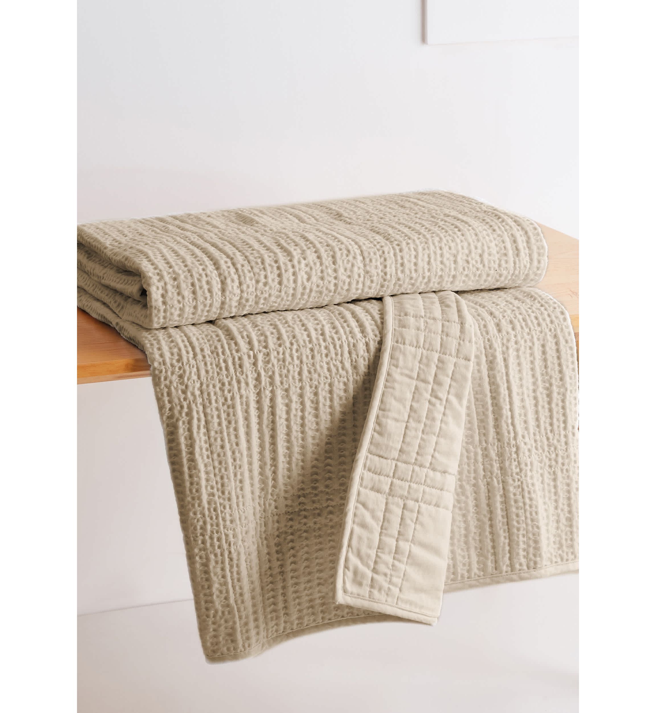 Cloud Waffle Quilted Throw Blanket